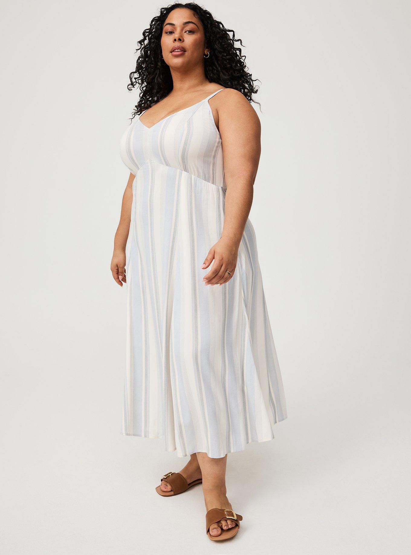 Tea Length Stretch Challis Trapeze Dress