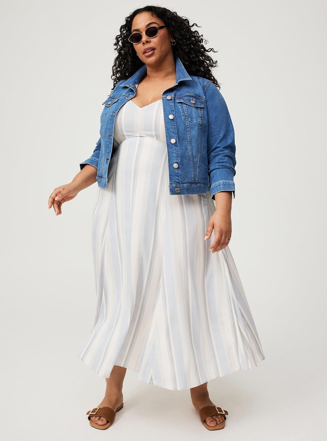 Tea Length Stretch Challis Trapeze Dress