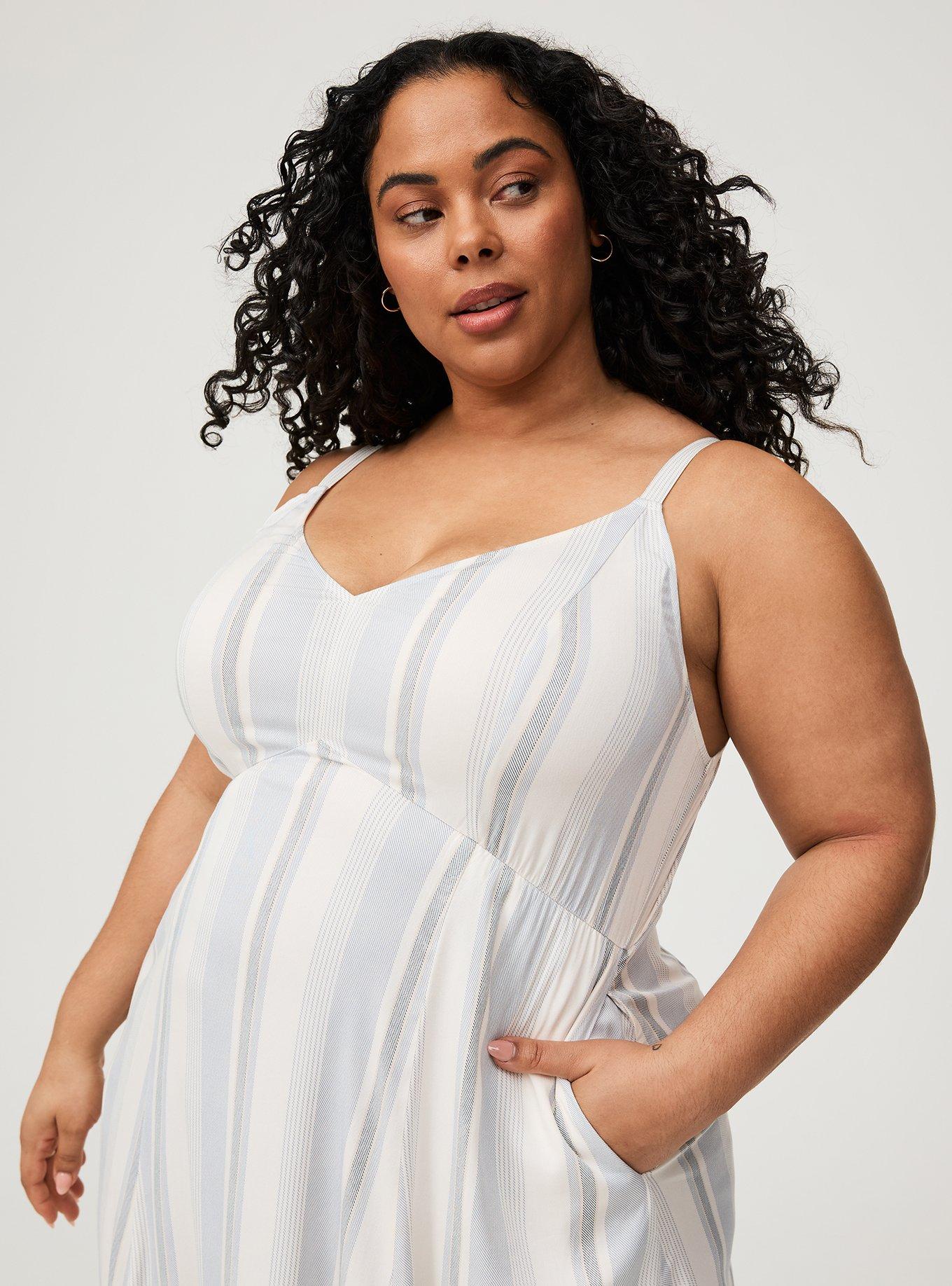 Tea Length Stretch Challis Trapeze Dress
