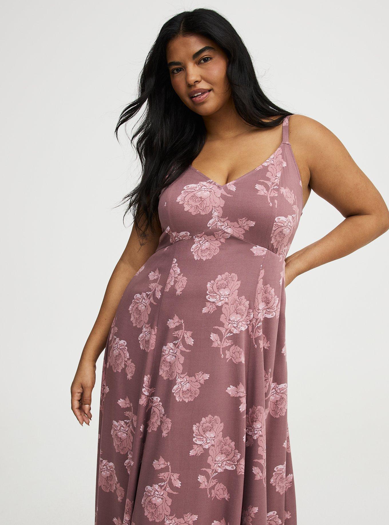 Tea Length Trapeze Dress, FLOWER STAMPS FLORAL TAN, alternate