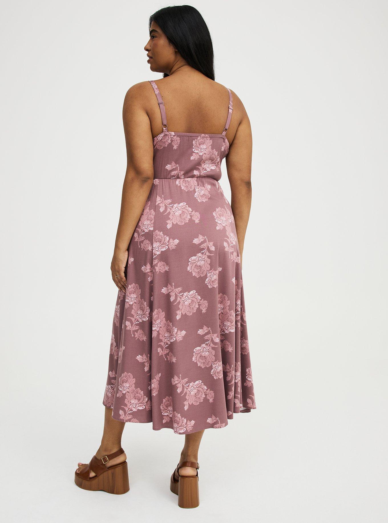 Tea Length Trapeze Dress, FLOWER STAMPS FLORAL TAN, alternate