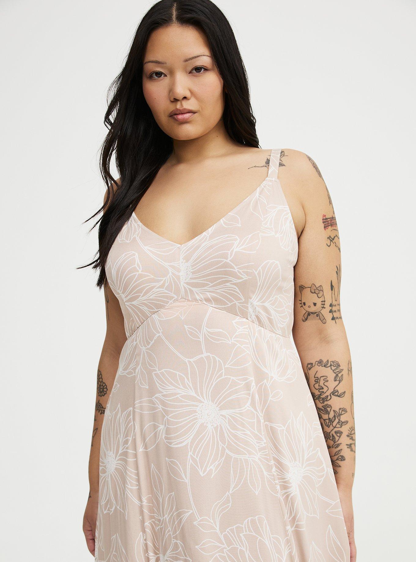 Tea Length Trapeze Dress, BLUEPRINT FLORAL TAN, alternate