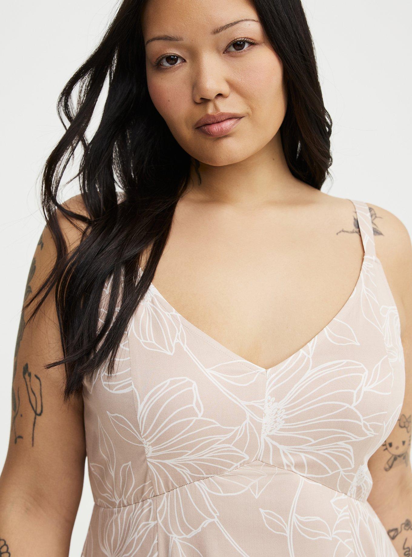 Tea Length Trapeze Dress, BLUEPRINT FLORAL TAN, alternate