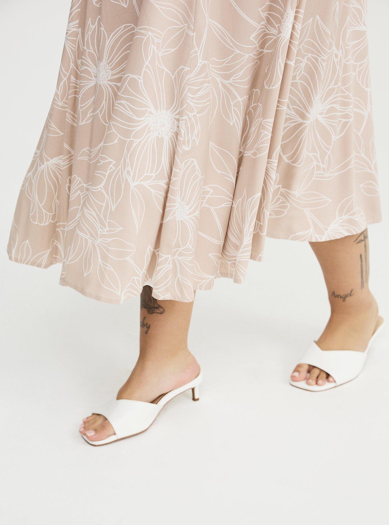 Tea Length Trapeze Dress, BLUEPRINT FLORAL TAN, alternate