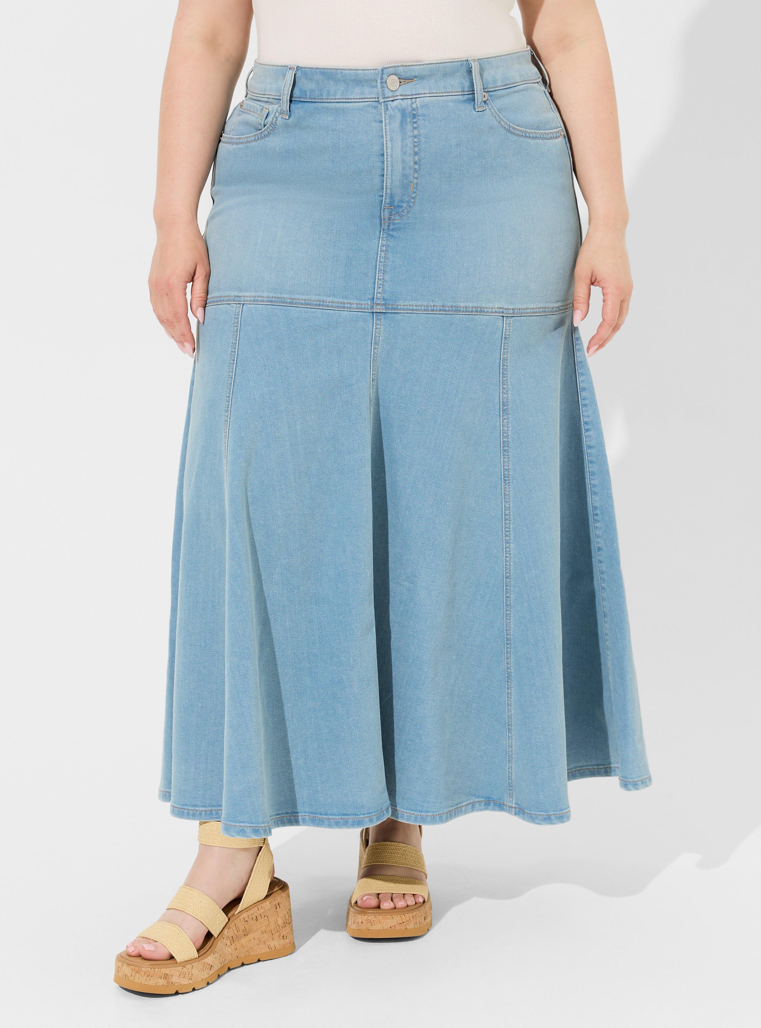 Plus Size - Maxy Denim Flowy Contemporary Skirt - Torrid