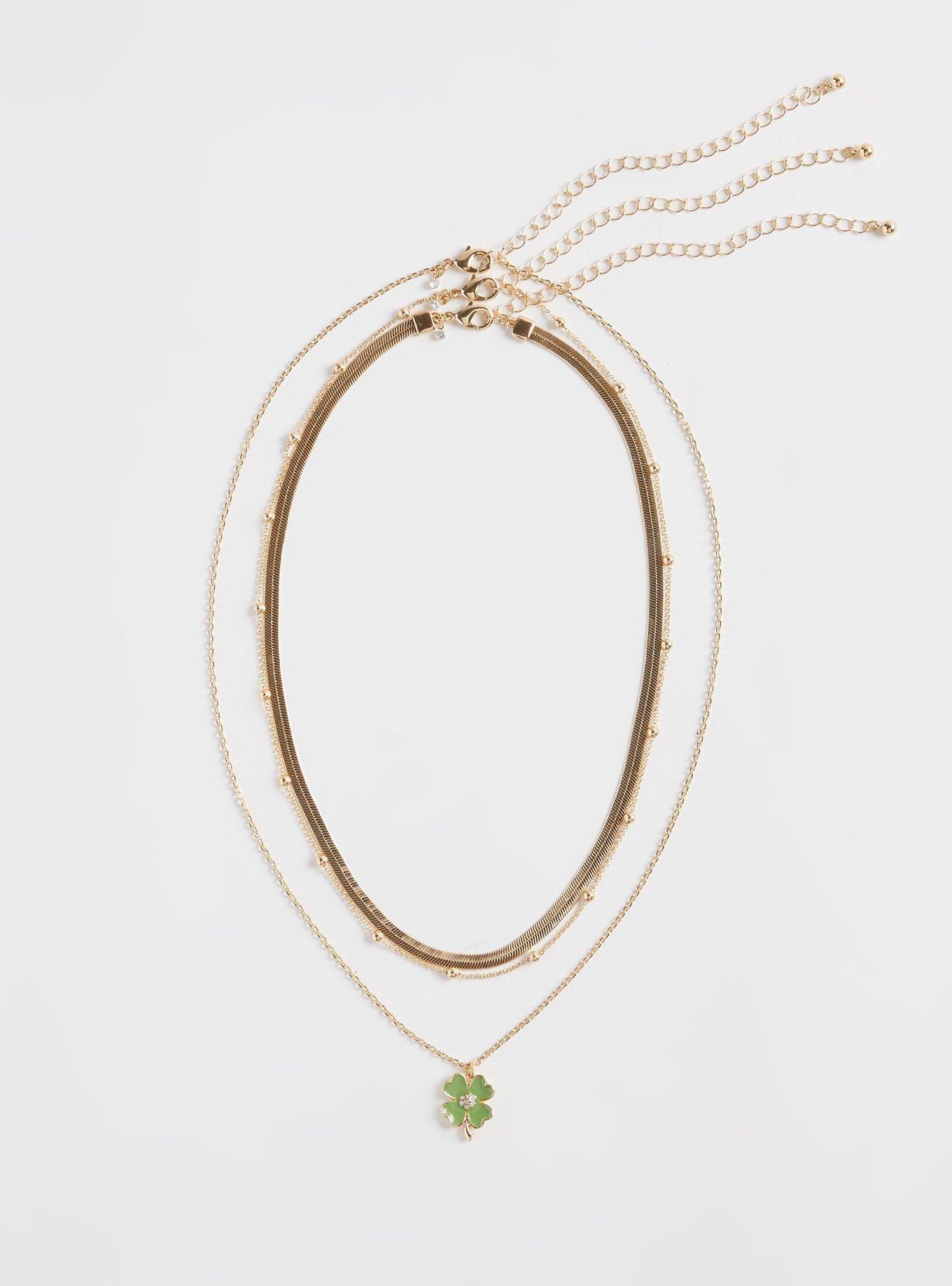 Plus Size - Lucky Clover Layered Necklace - Torrid