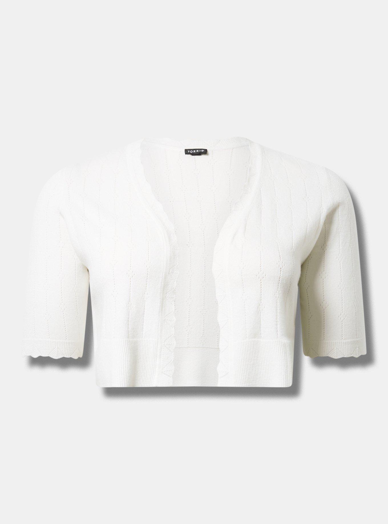 Pointelle Shrug Sweater