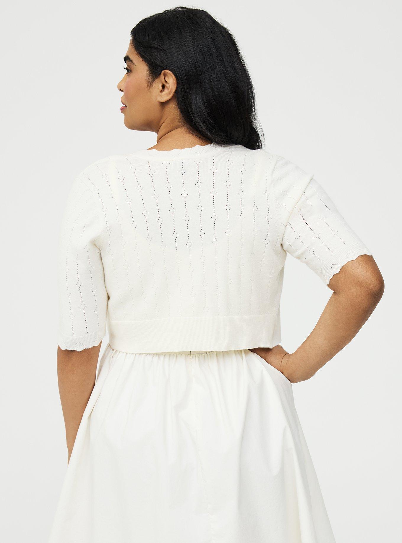 Everyday Soft Pointelle Shrug, WHISPER WHITE, alternate