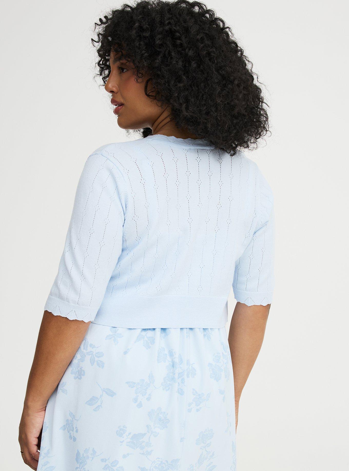 Everyday Soft Pointelle Shrug, ICE WATER, alternate