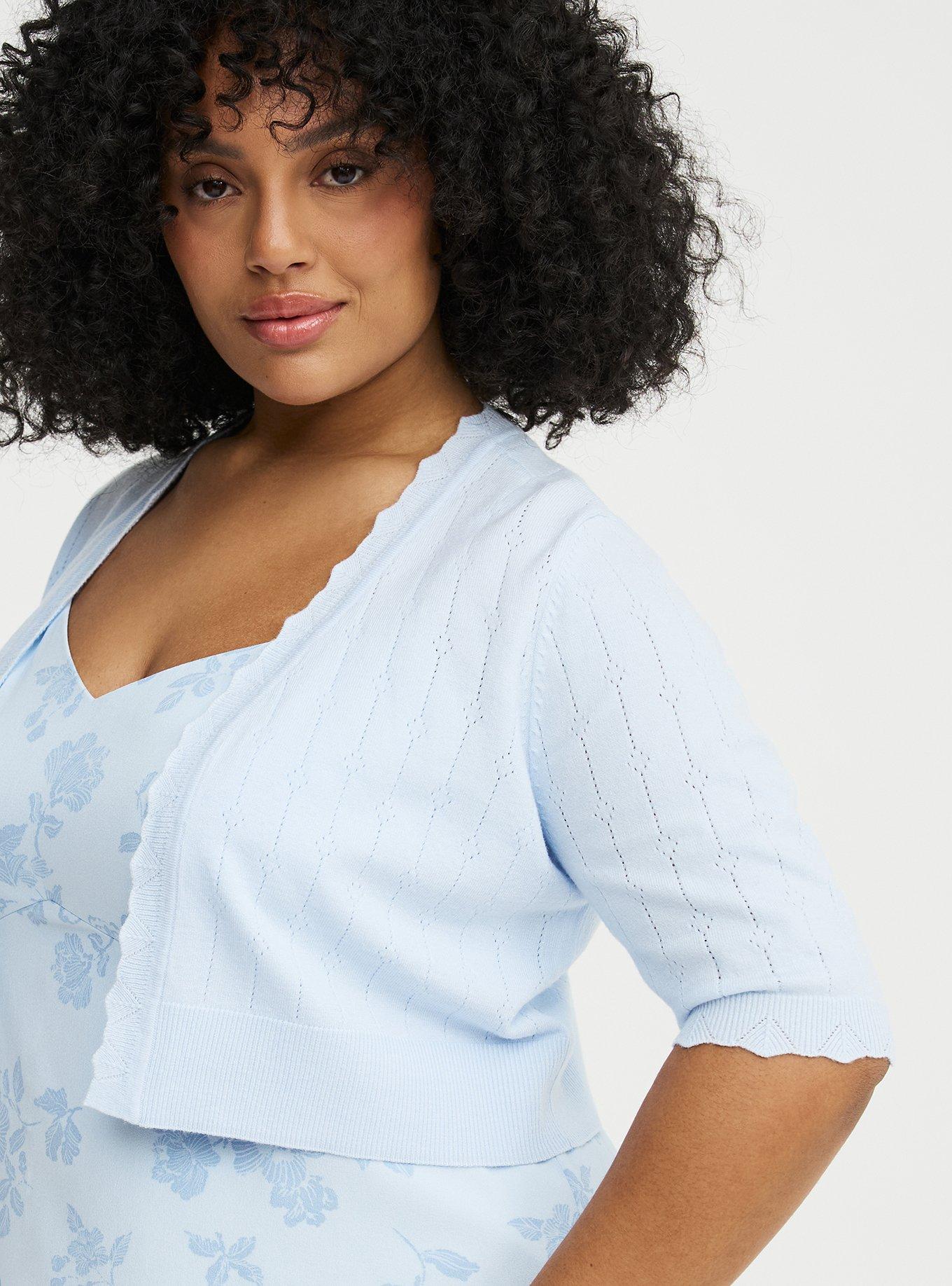 Everyday Soft Pointelle Shrug, ICE WATER, alternate