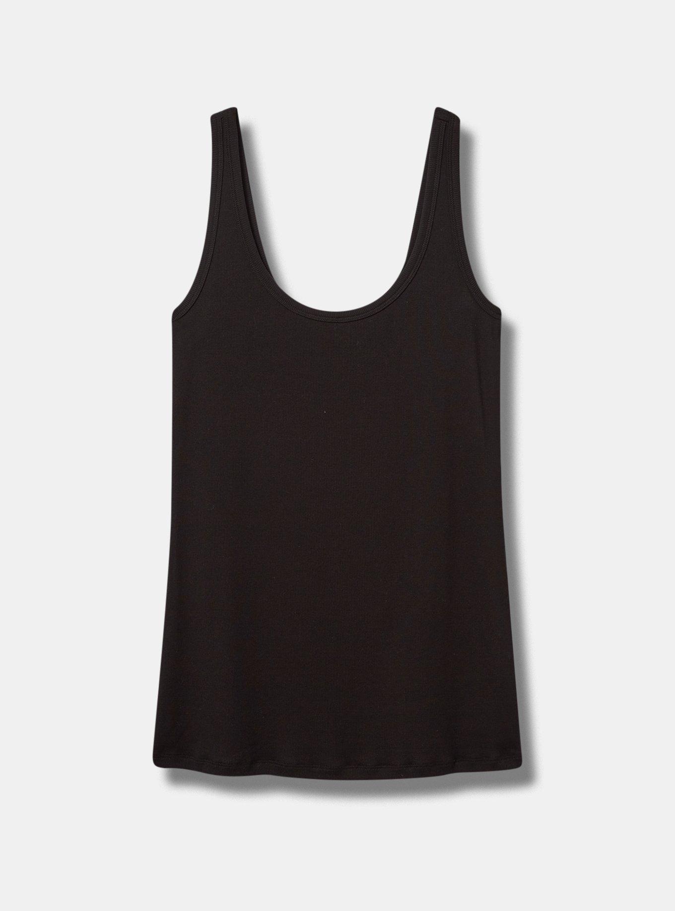 Cotton Modal Rib Double Scoop Neck Tank