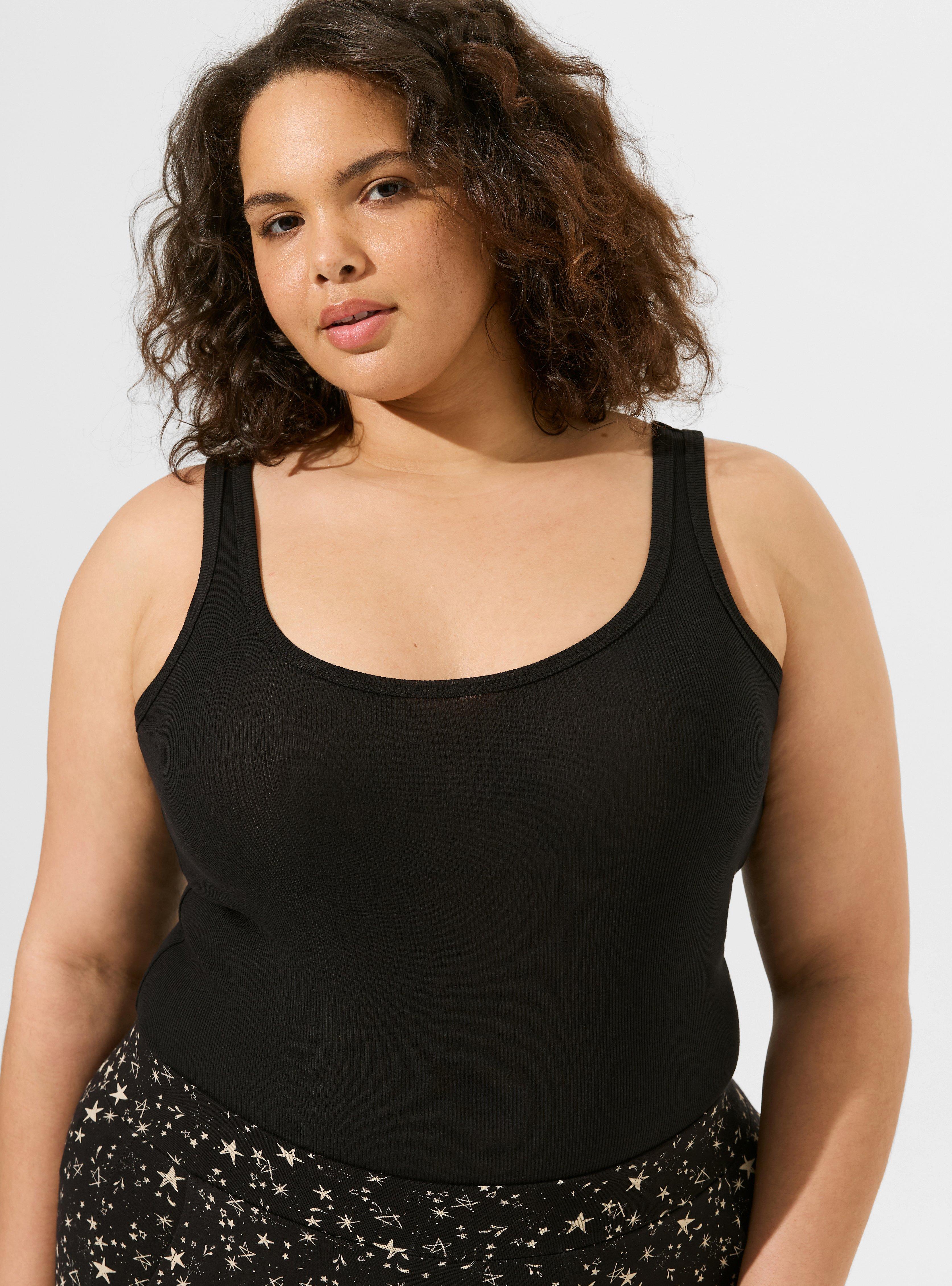 Plus Size - Cotton Modal Rib Double Scoop Neck Tank - Torrid