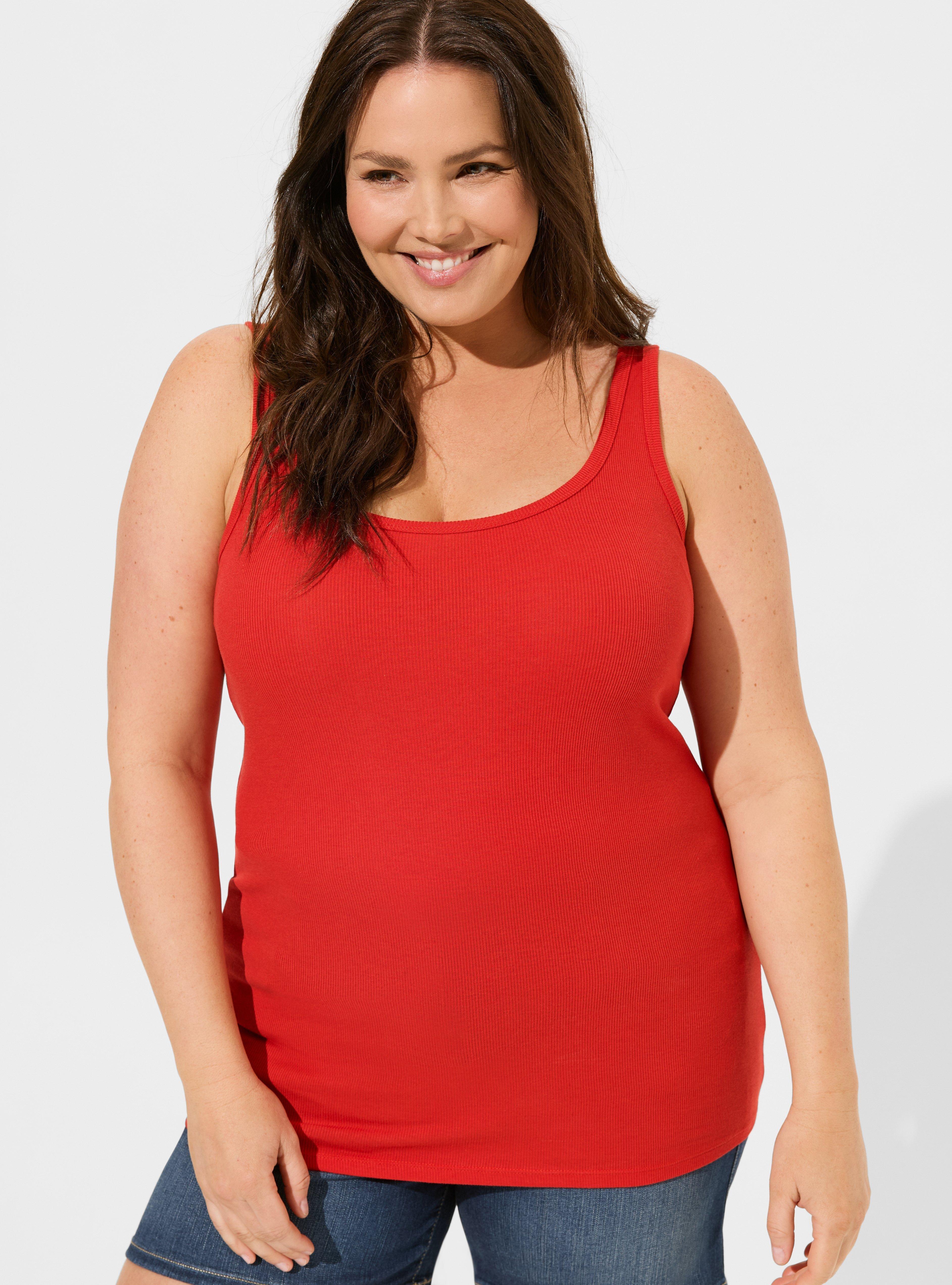 Cotton Modal Rib Double Scoop Neck Tank