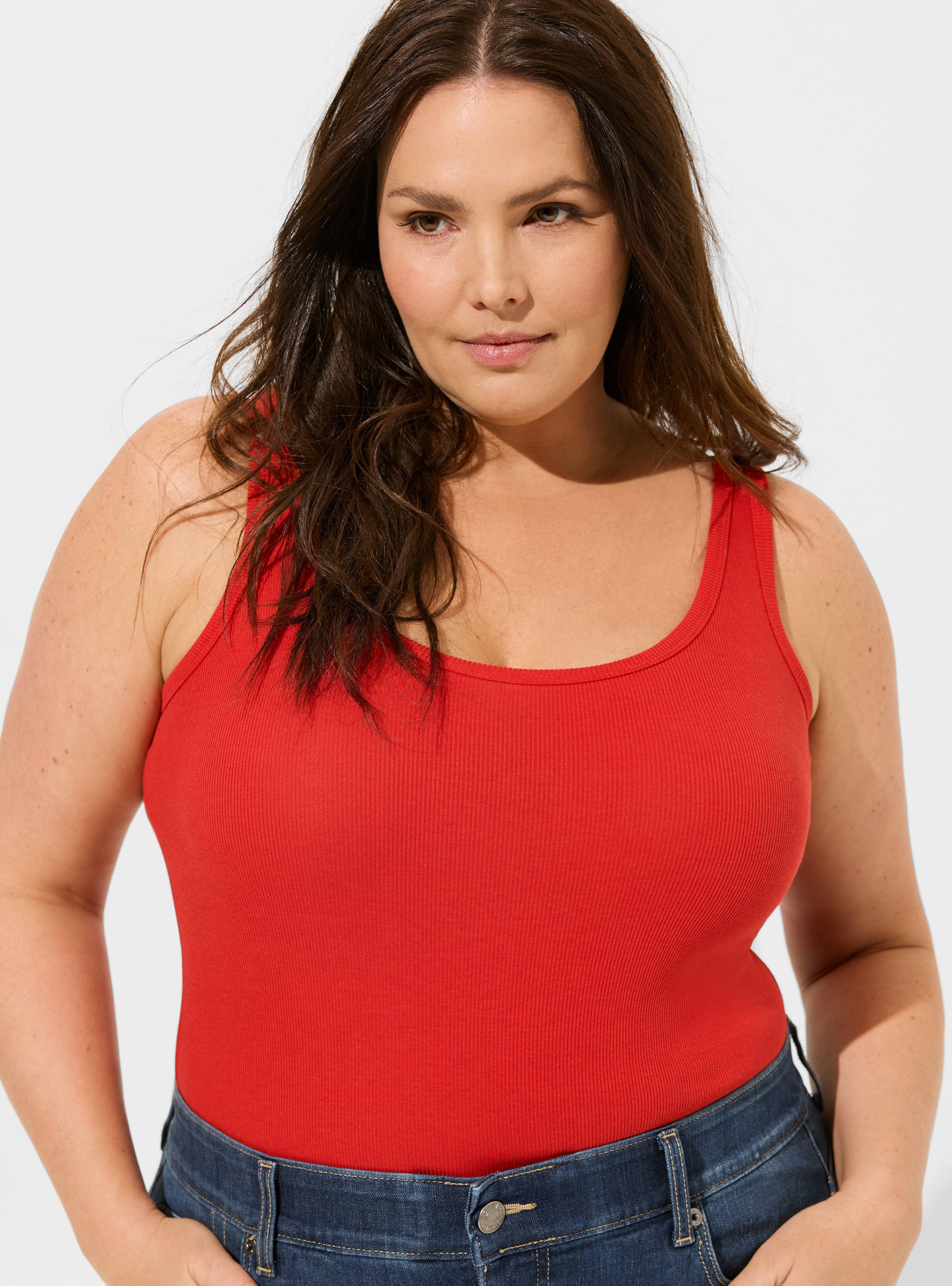 Cotton Modal Rib Double Scoop Neck Tank