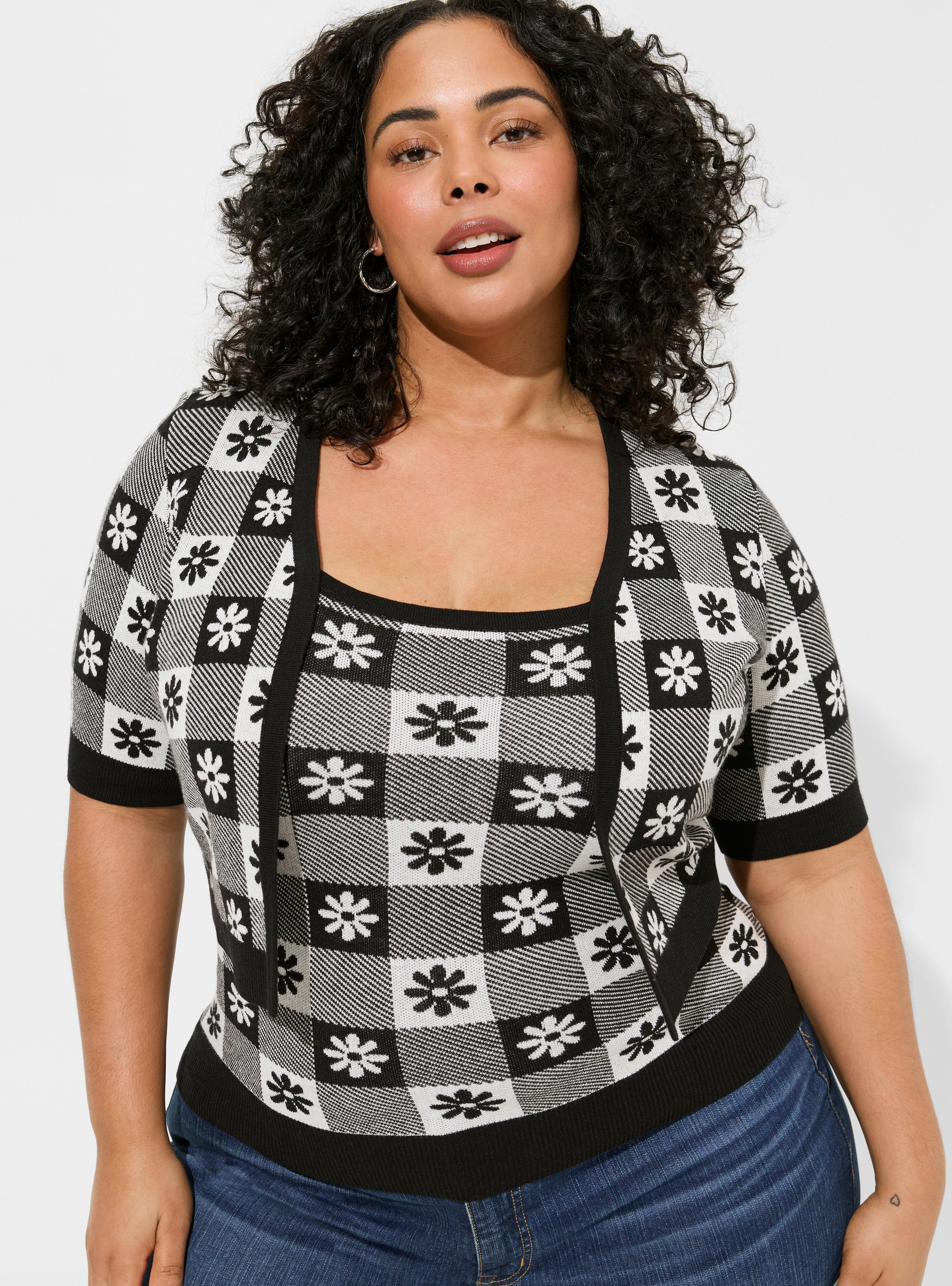 Jacquard Short Sleeve Shrug Sweater