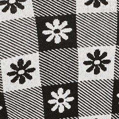 Jacquard Short Sleeve Shrug Sweater, SPRINGTIME CHECK DEEP BLACK/CLOUD DANCER, swatch