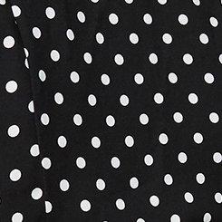 Challis Side Tie Short Sleeve Top, POLKA DOT BLACK, swatch