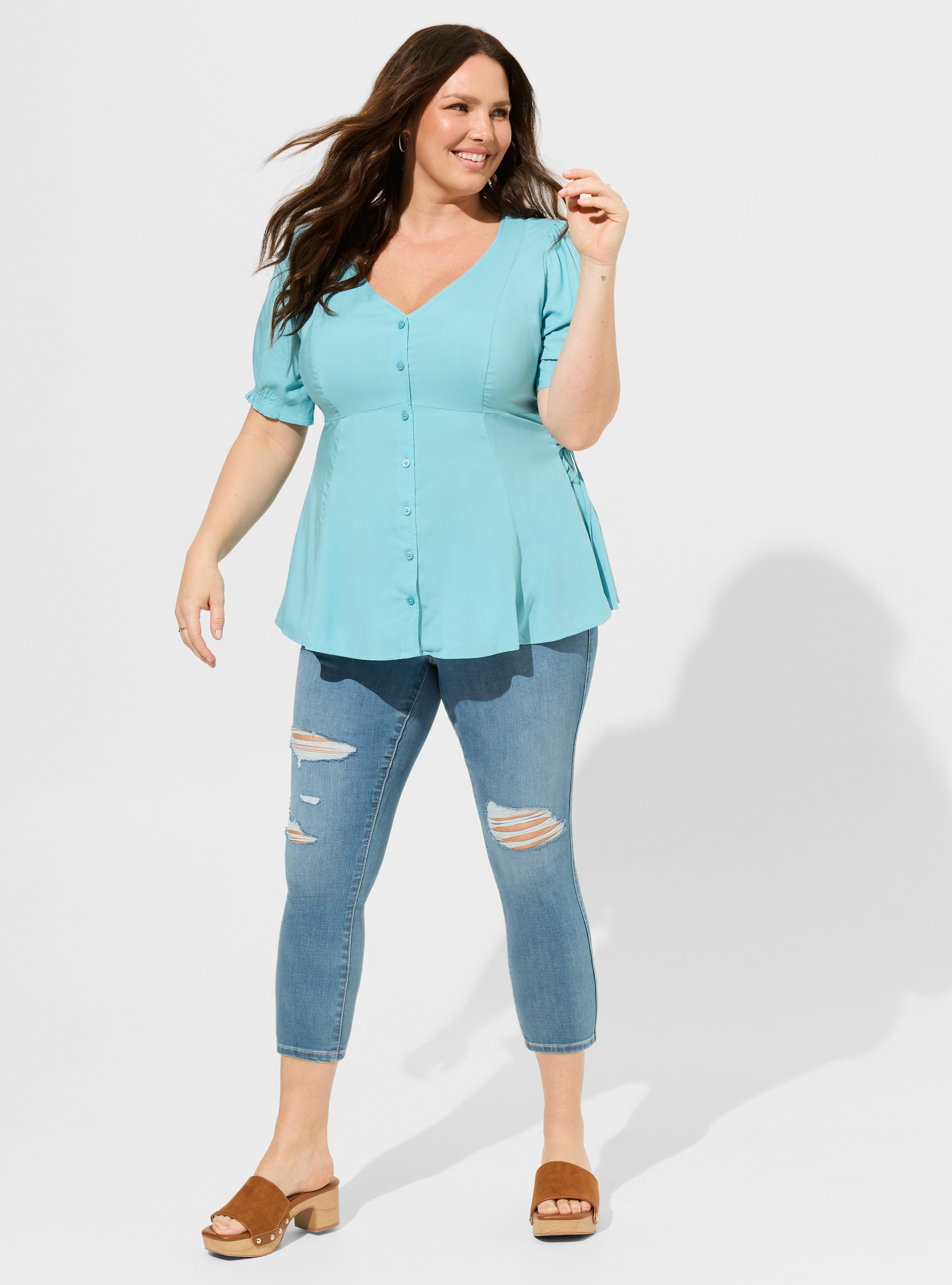 Challis Side Tie Short Sleeve Top