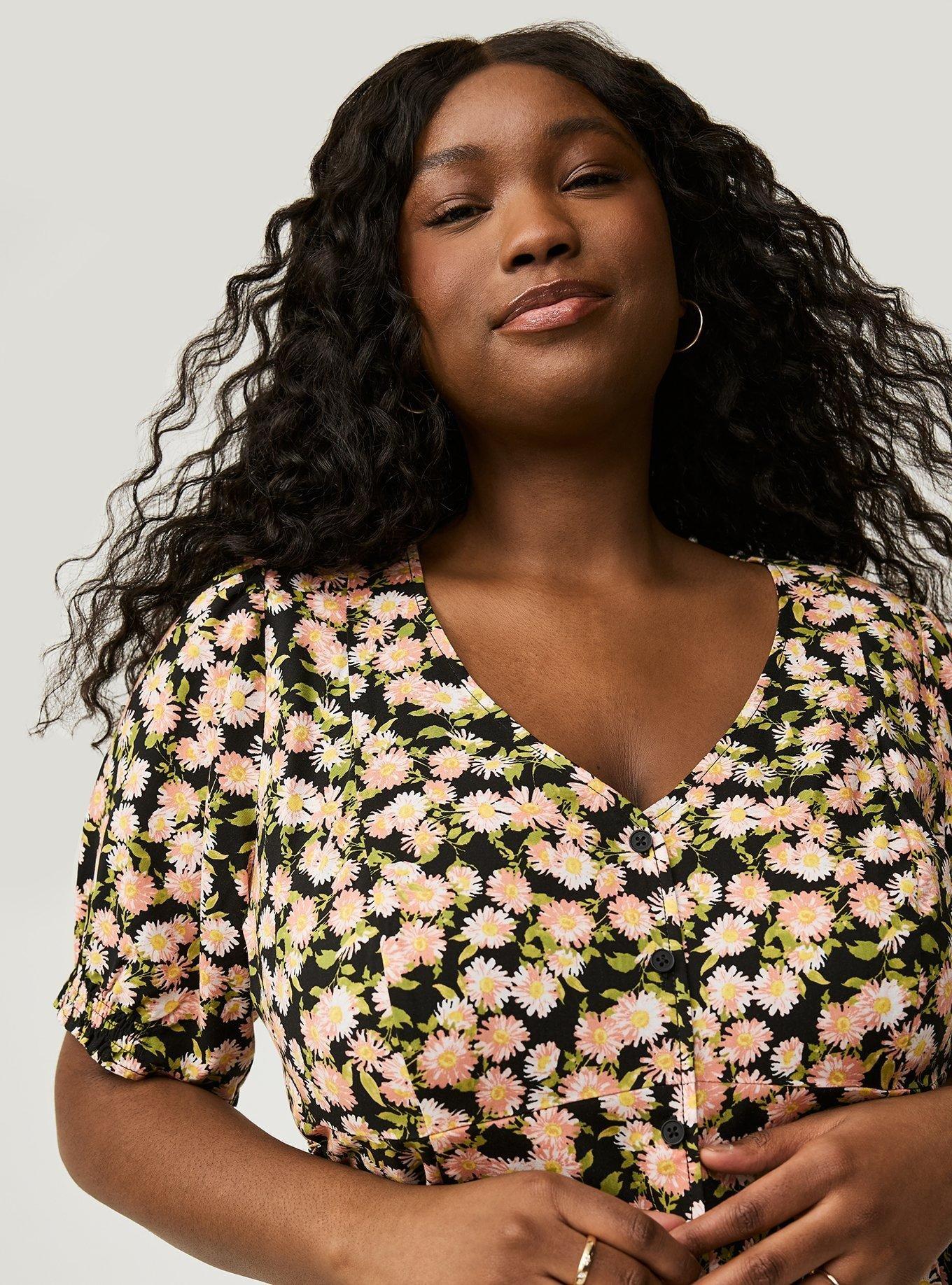 Challis Side Tie Short Sleeve Top