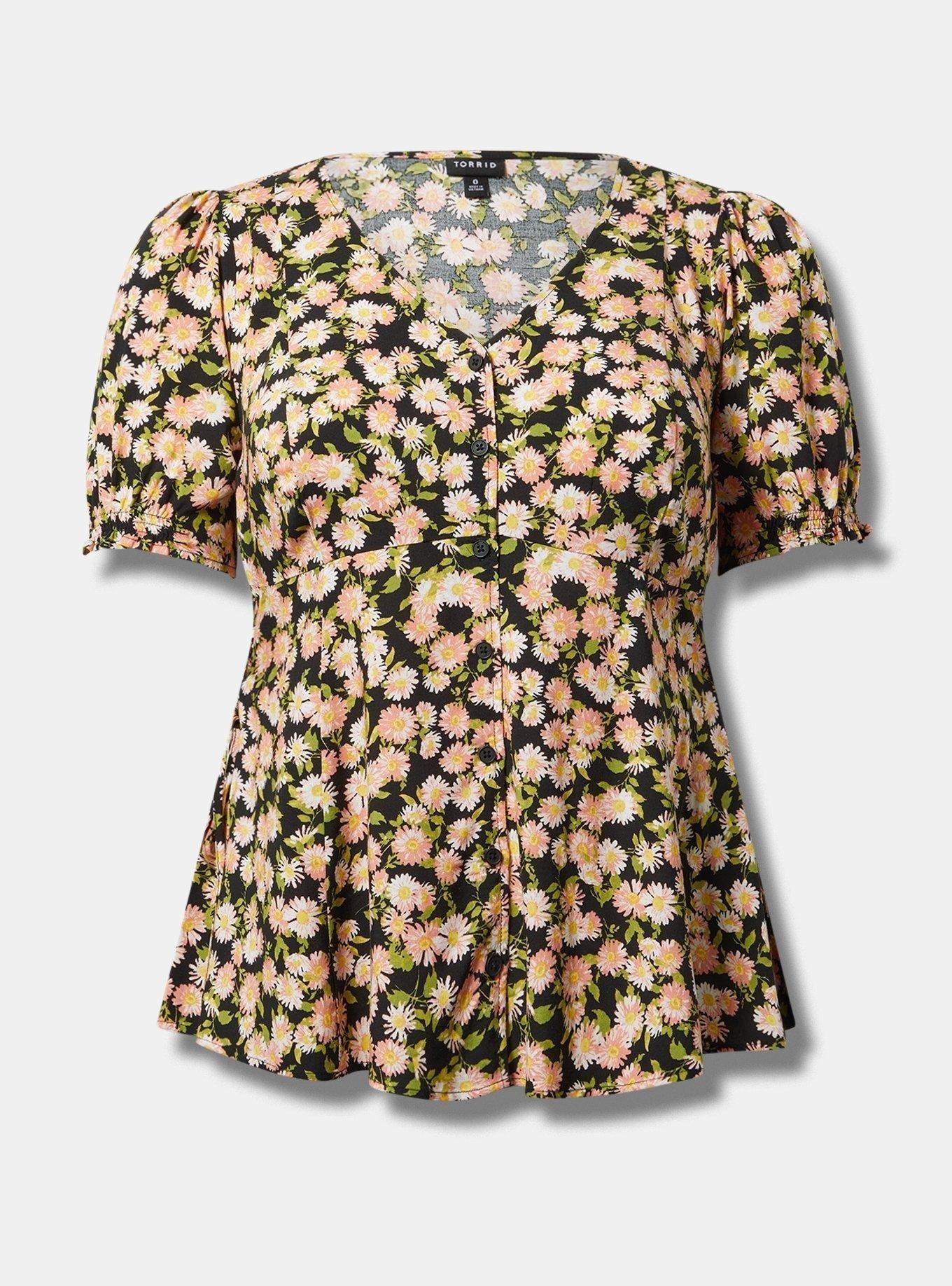 Challis Side Tie Short Sleeve Top