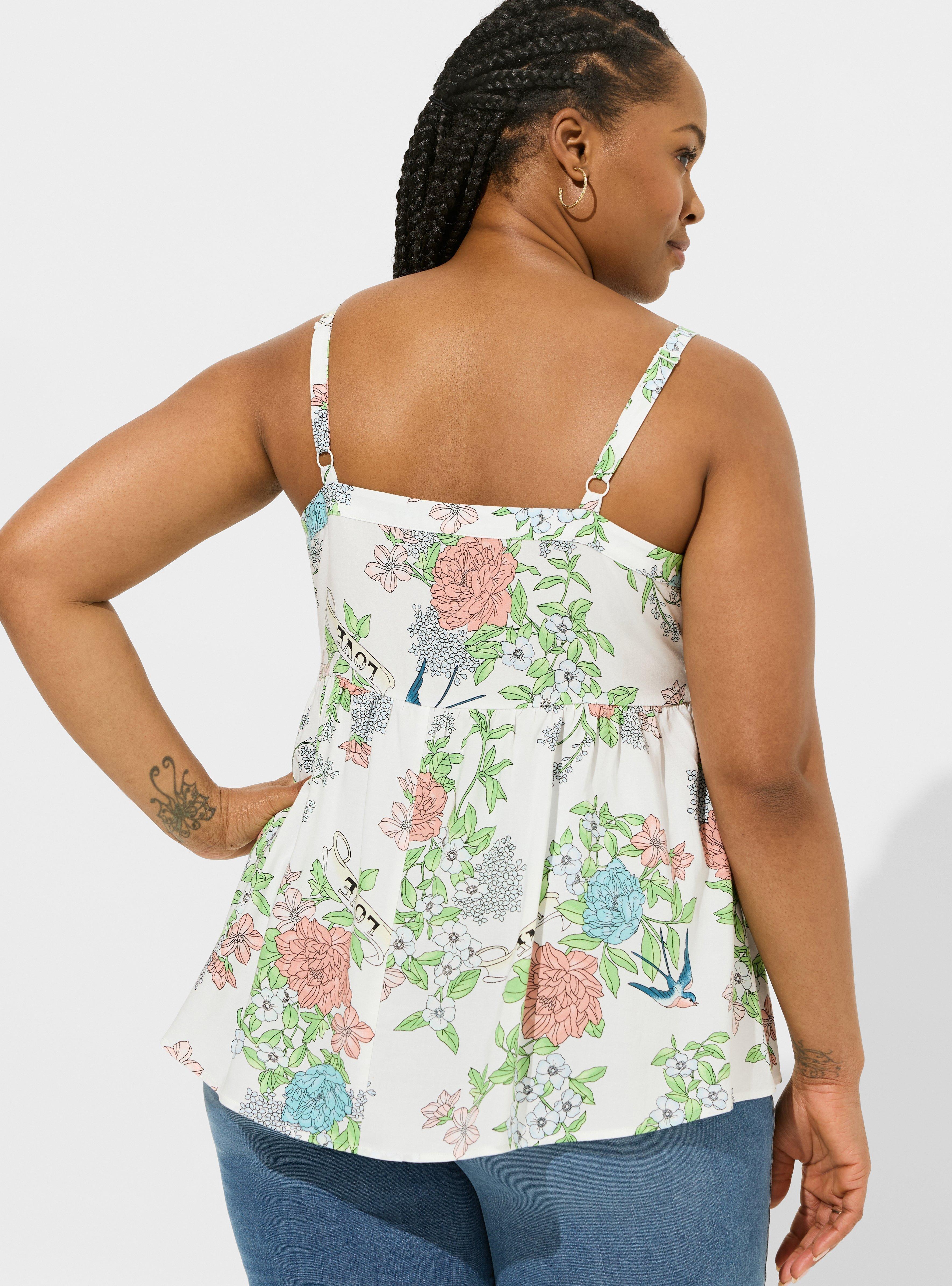 Babydoll Challis Square Neck Tank