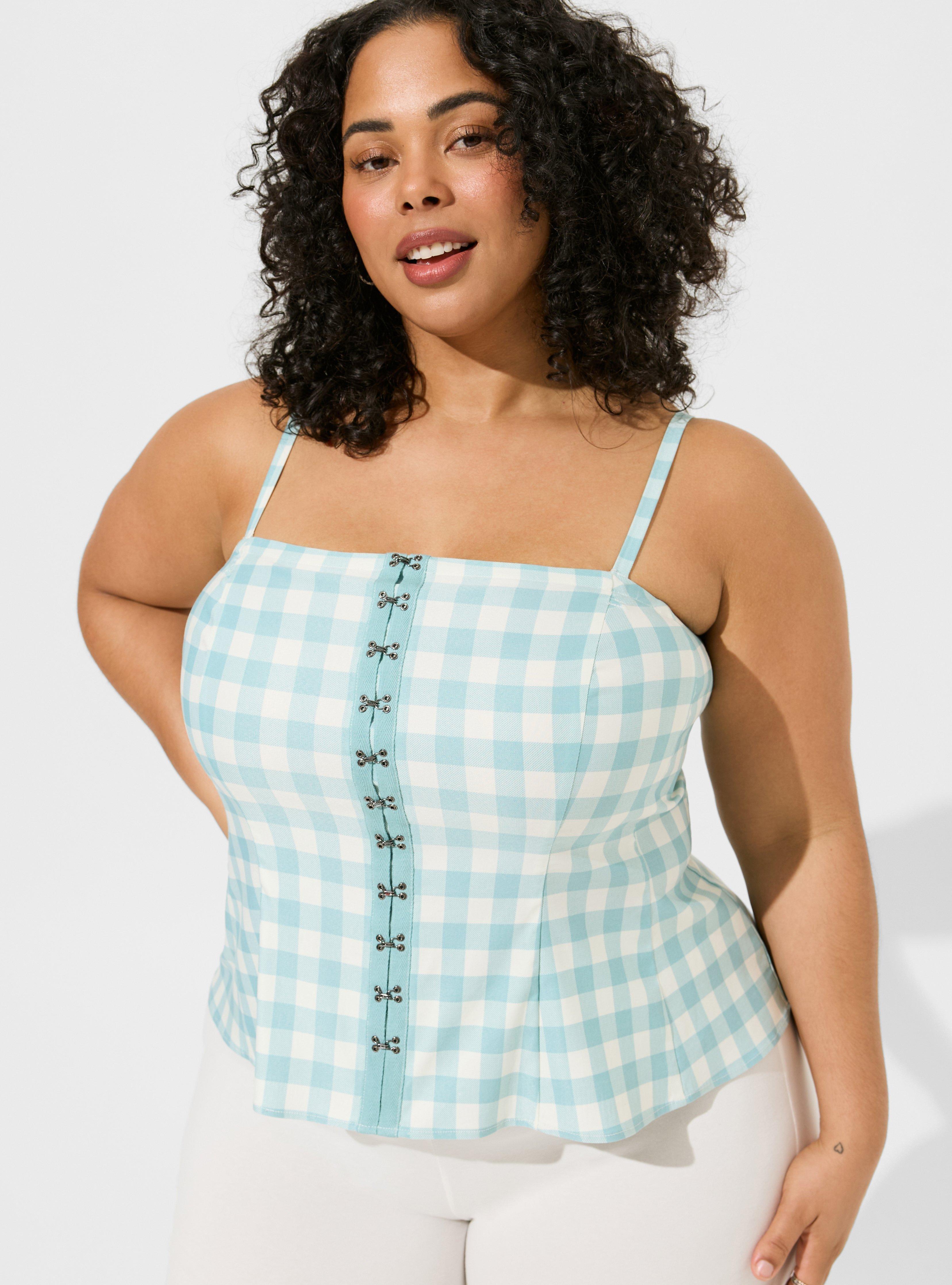 Plus Size - Fit And Flare Button Up Strapless Crop Top - Torrid