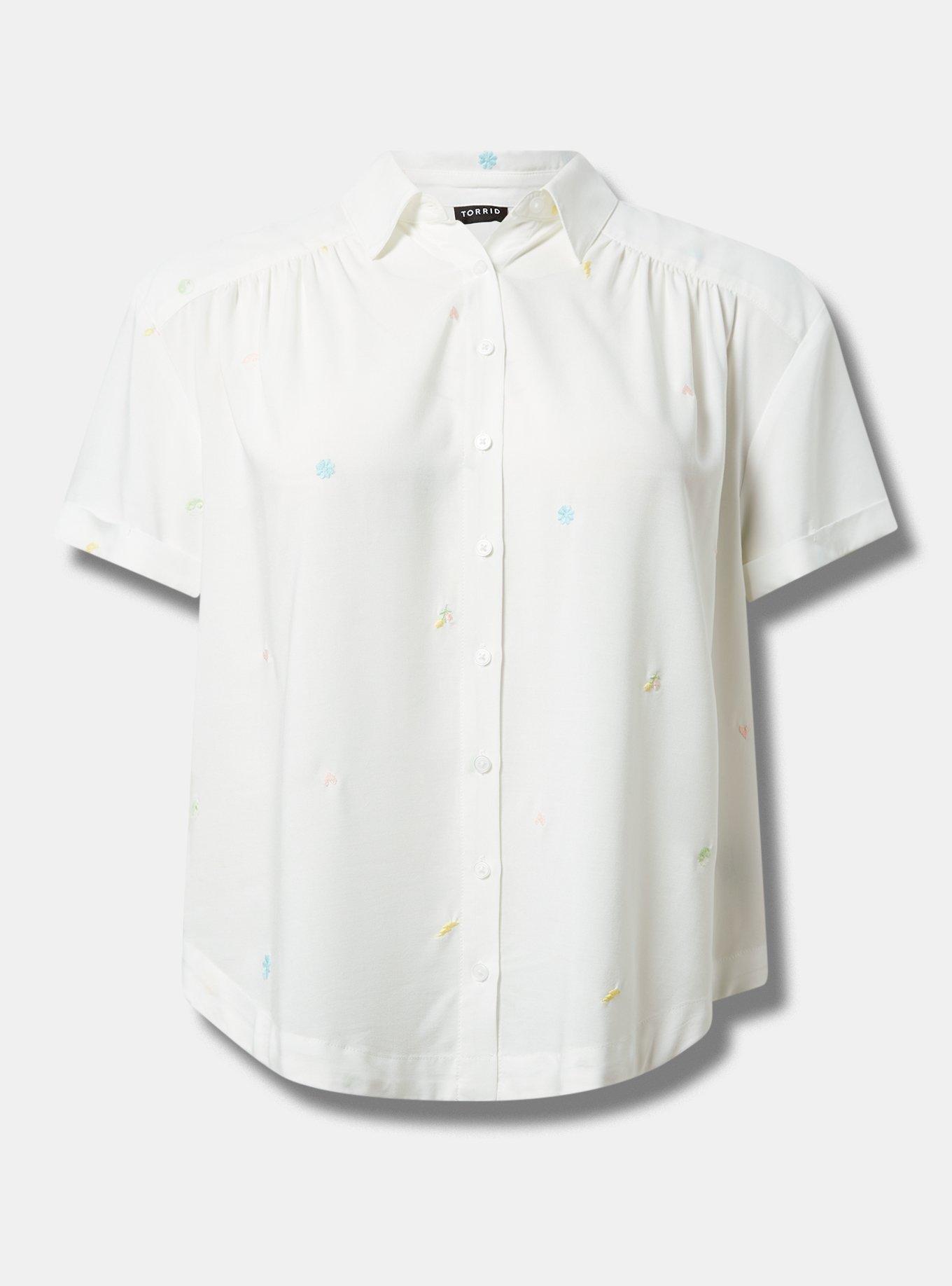 Challis Button Up Short Sleeve Shirt Top