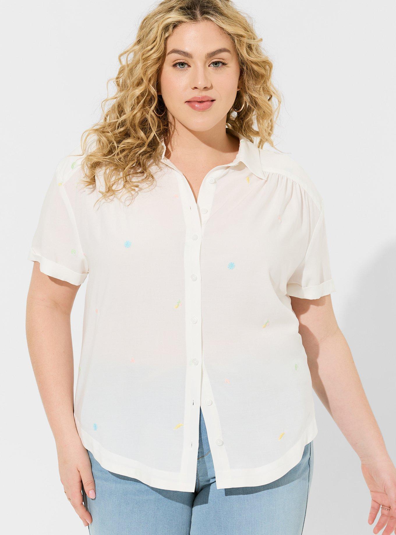 Challis Button Up Short Sleeve Shirt Top