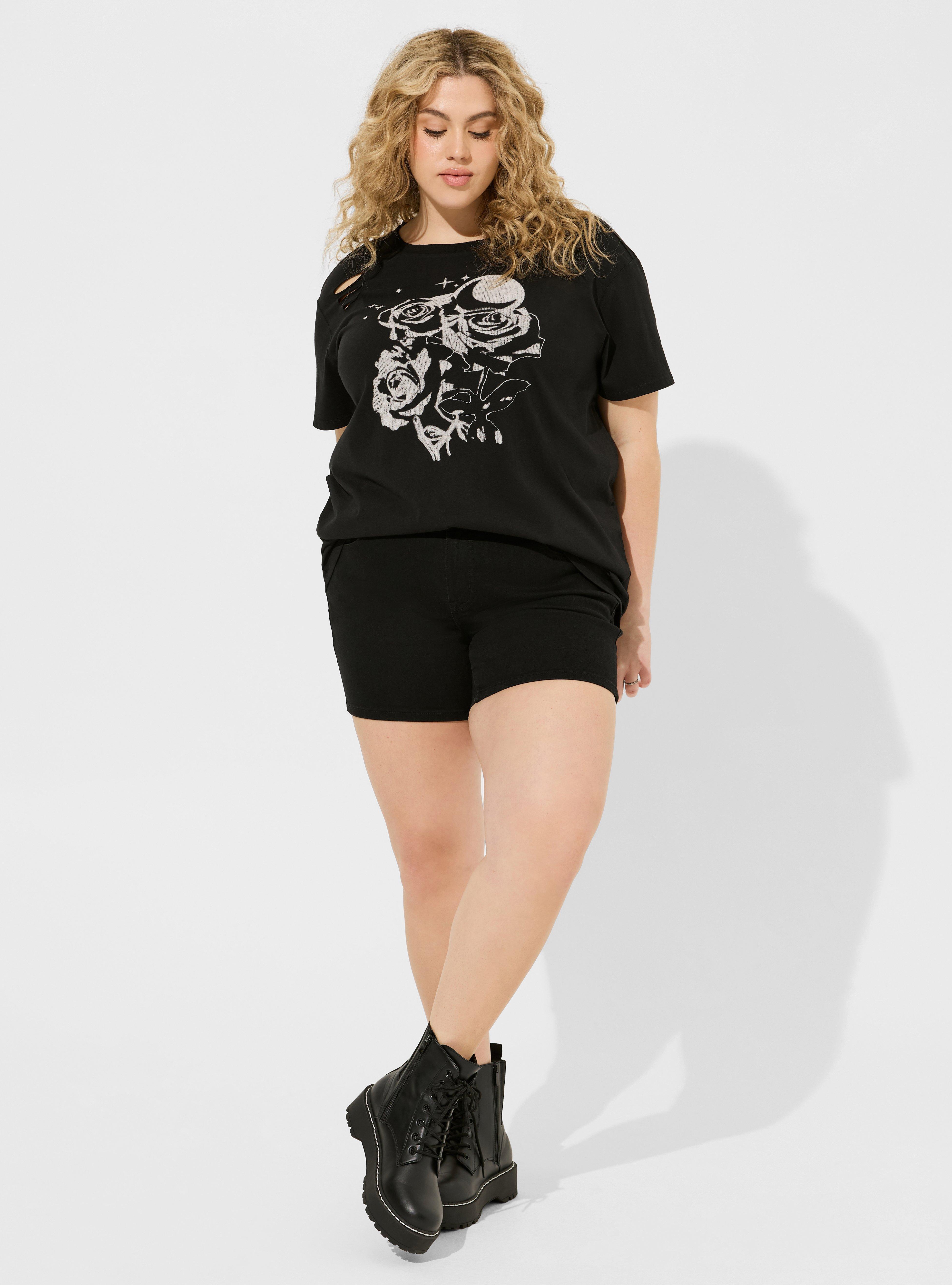 Blurred Roses Relaxed Fit Heritage Jersey Distressed Tee