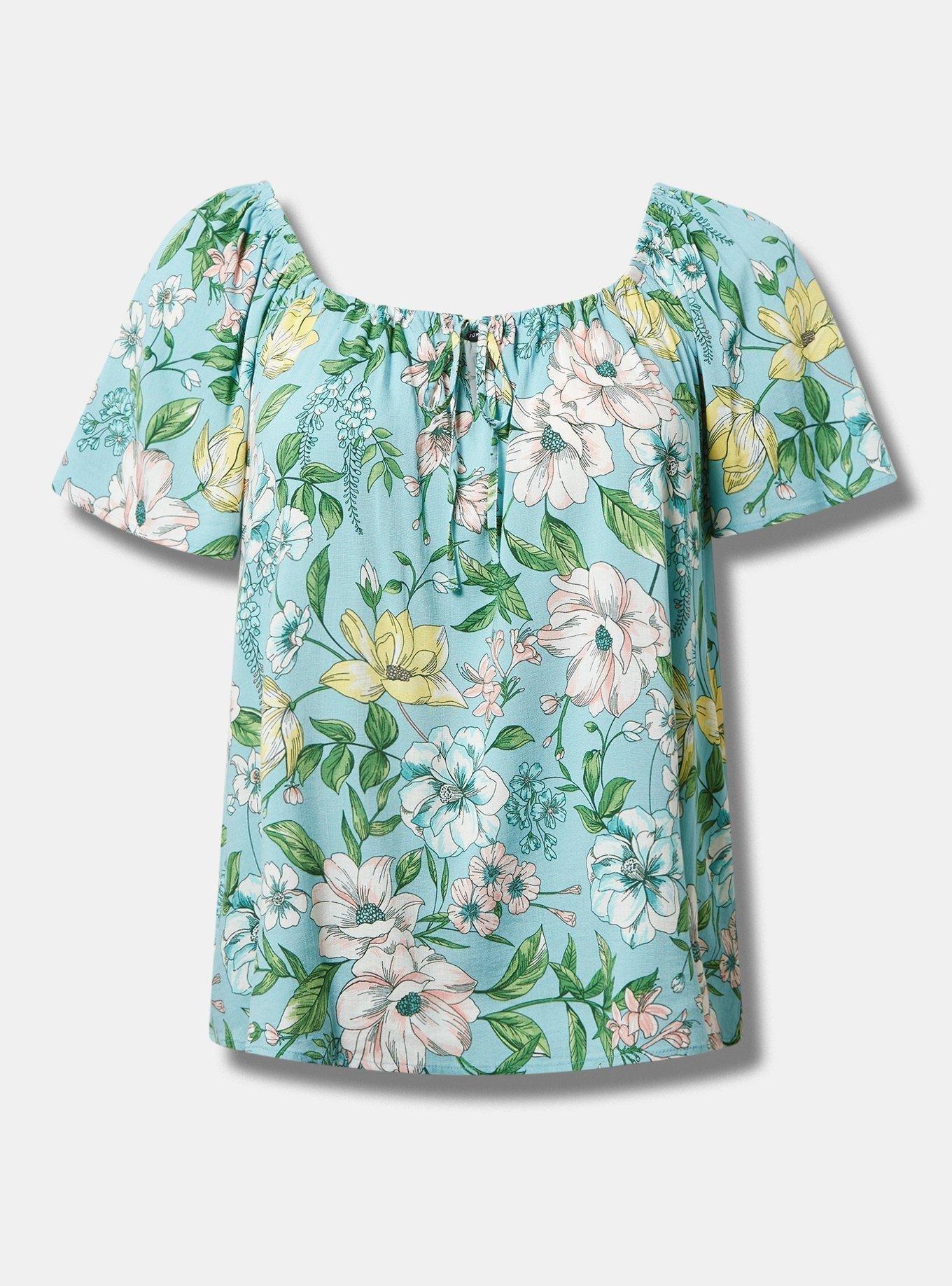 Rayon Slub Flutter Short Sleeve Blouse