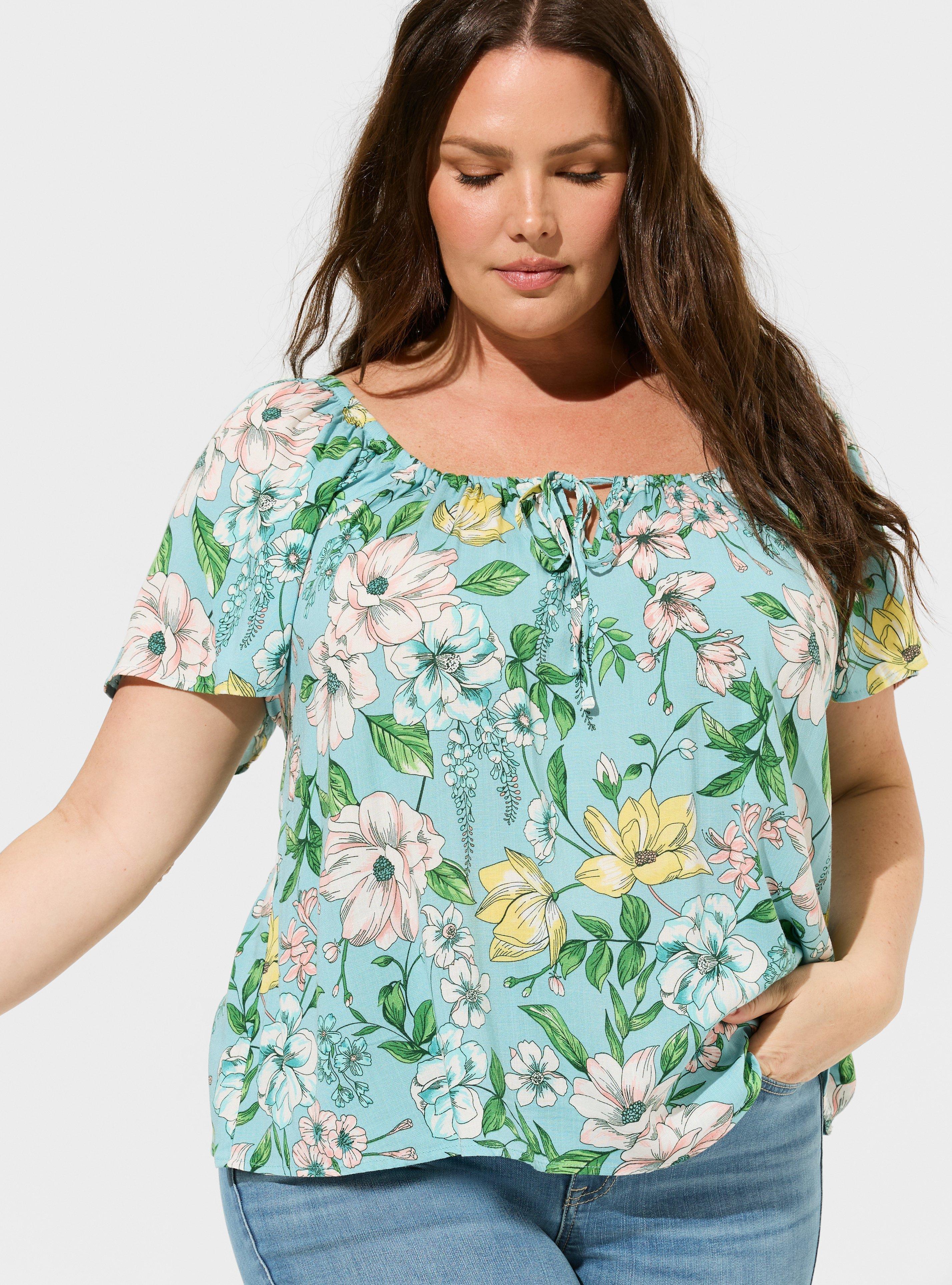 Rayon Slub Flutter Short Sleeve Blouse