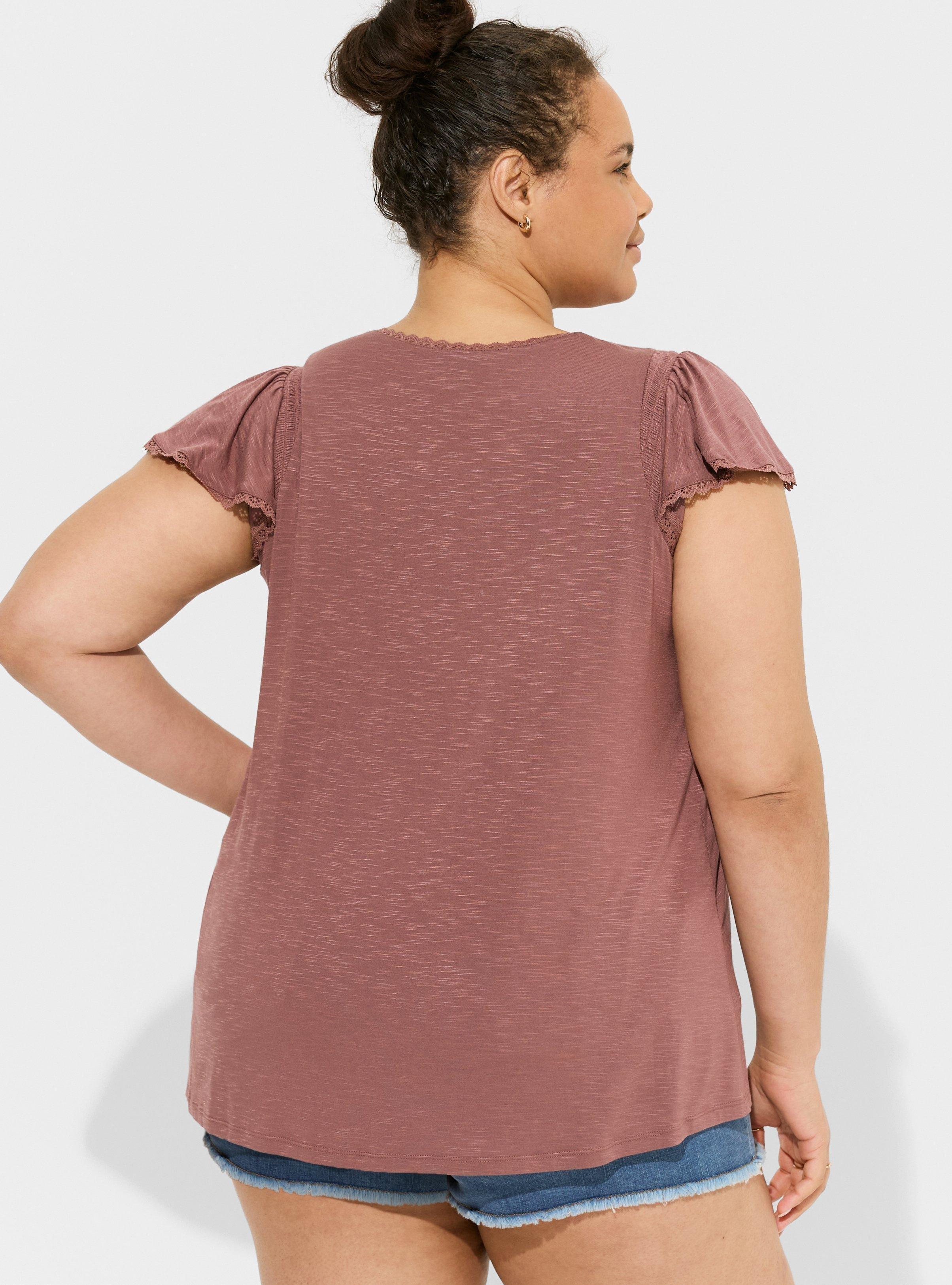 Flutter sleeve plus size top hotsell