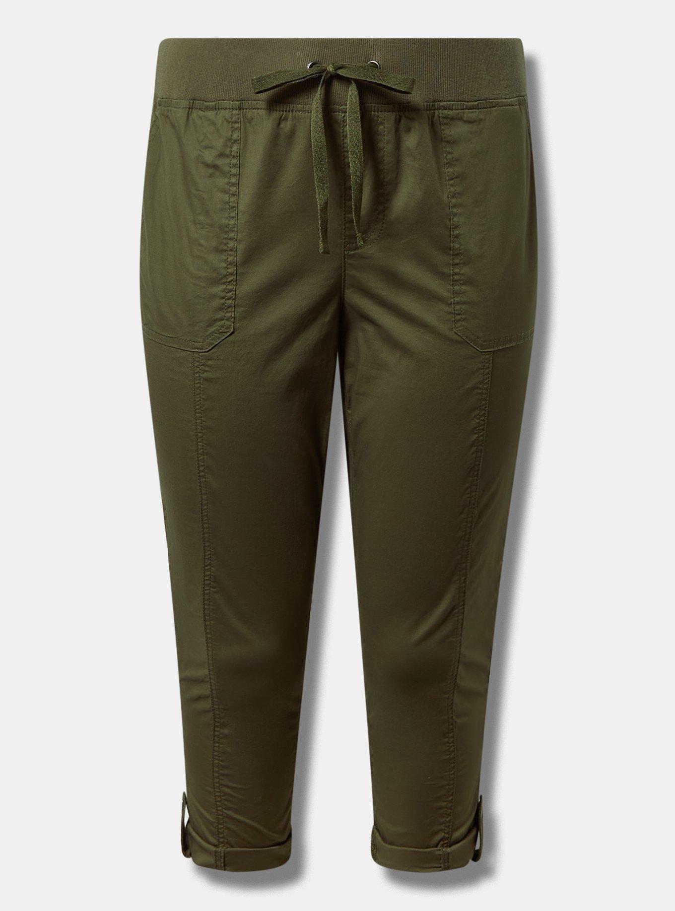 Pull-On Convertible Poplin Crop Pant, , flat