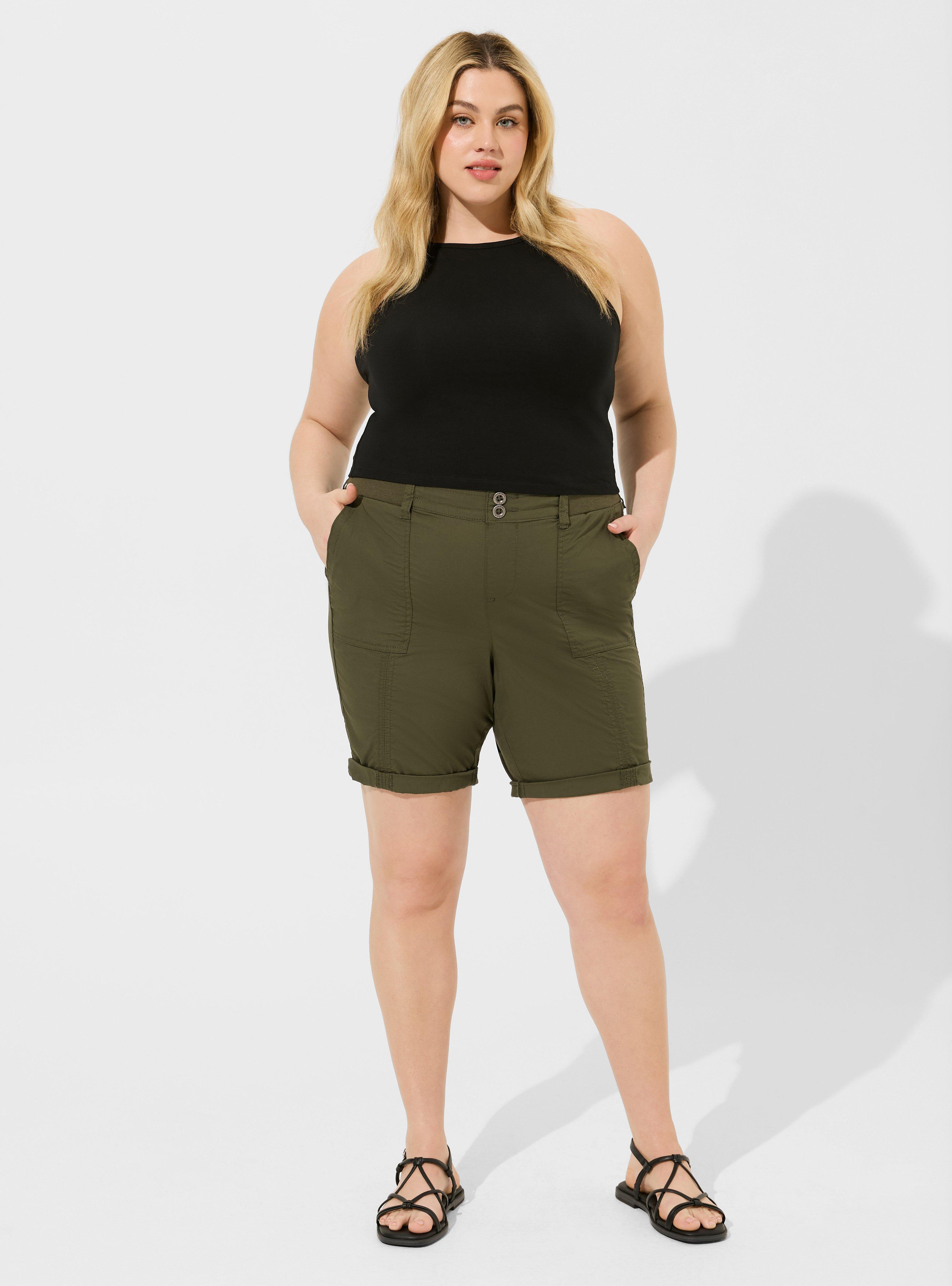 Pull-On Bermuda Stretch Poplin Utility Short