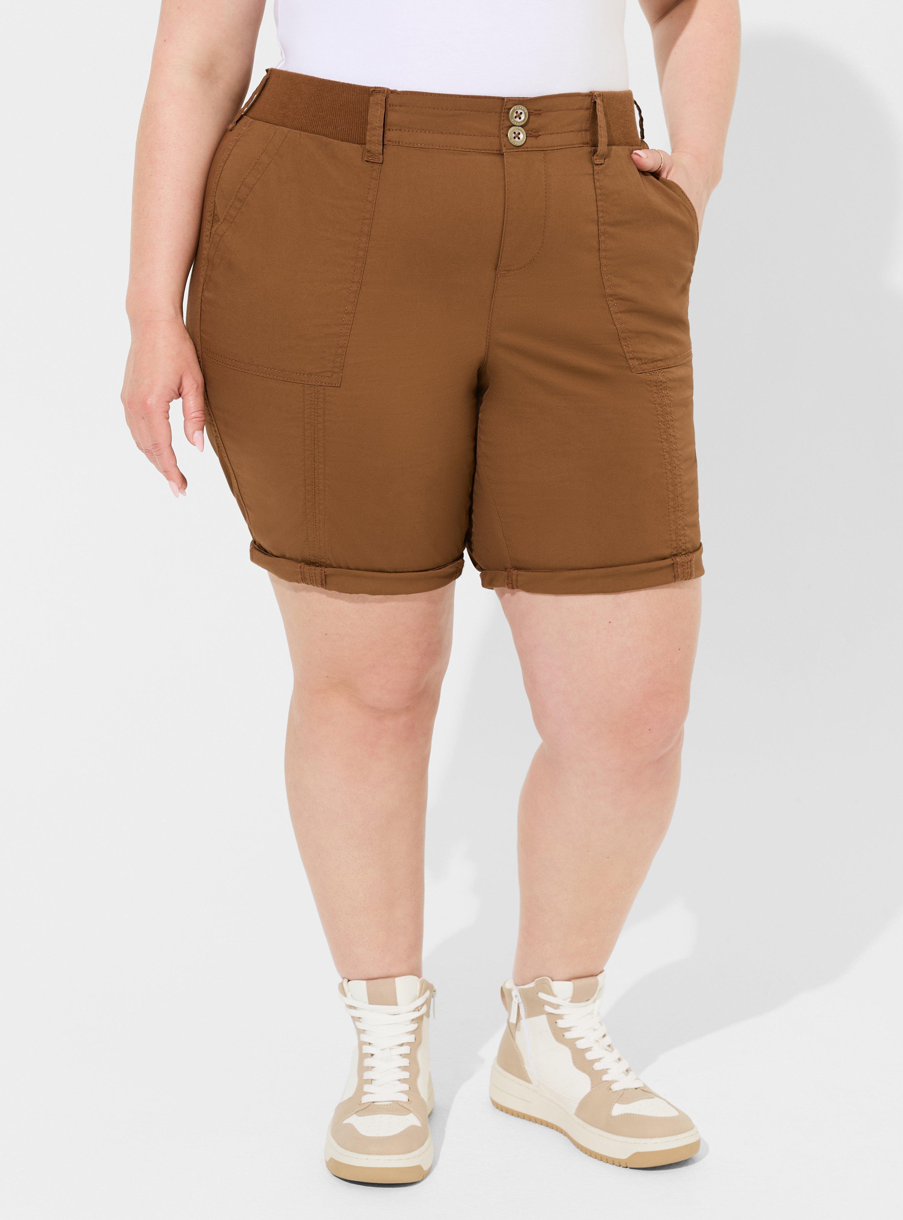 Pull-On Bermuda Stretch Poplin Utility Short, SOFT SILT, alternate