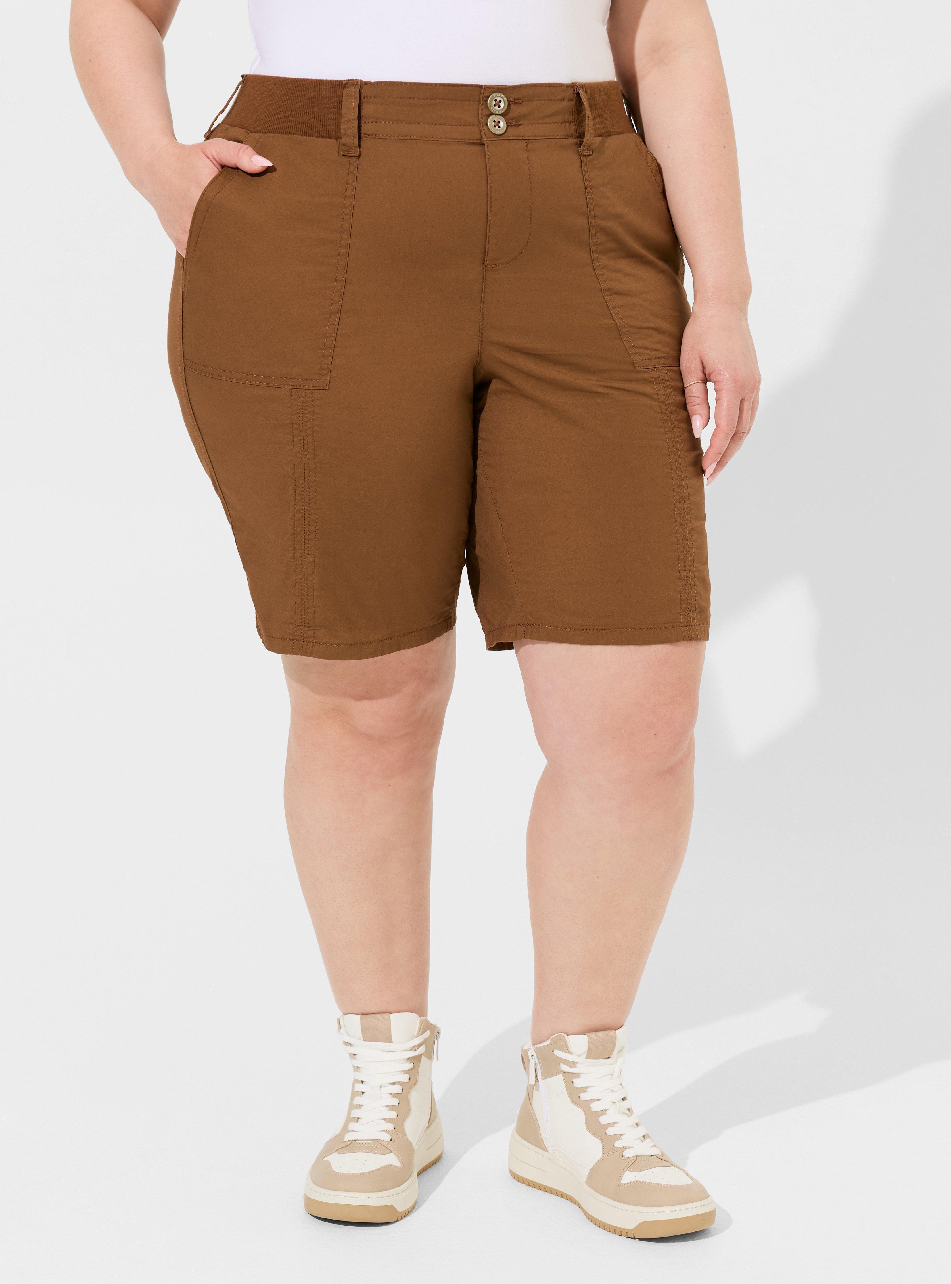 Pull-On Bermuda Stretch Poplin Utility Short, SOFT SILT, alternate