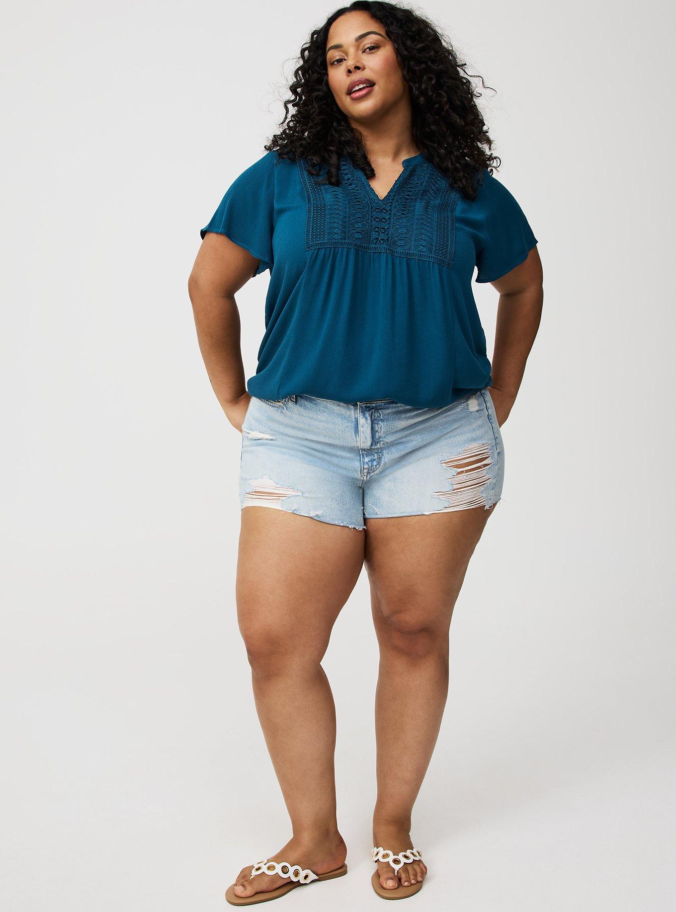Crinkle Gauze Flutter Sleeve Top