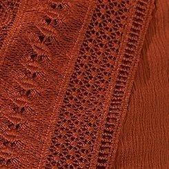 Crinkle Gauze Flutter Sleeve Top, ROASTED RUSSET, swatch