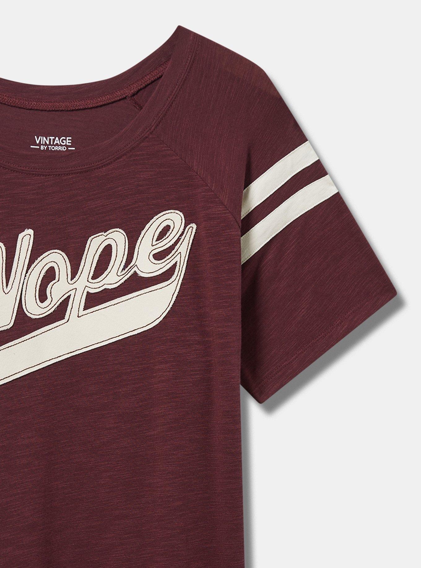 Nope Fitted Vintage Slub Varsity Boat Neck Tee