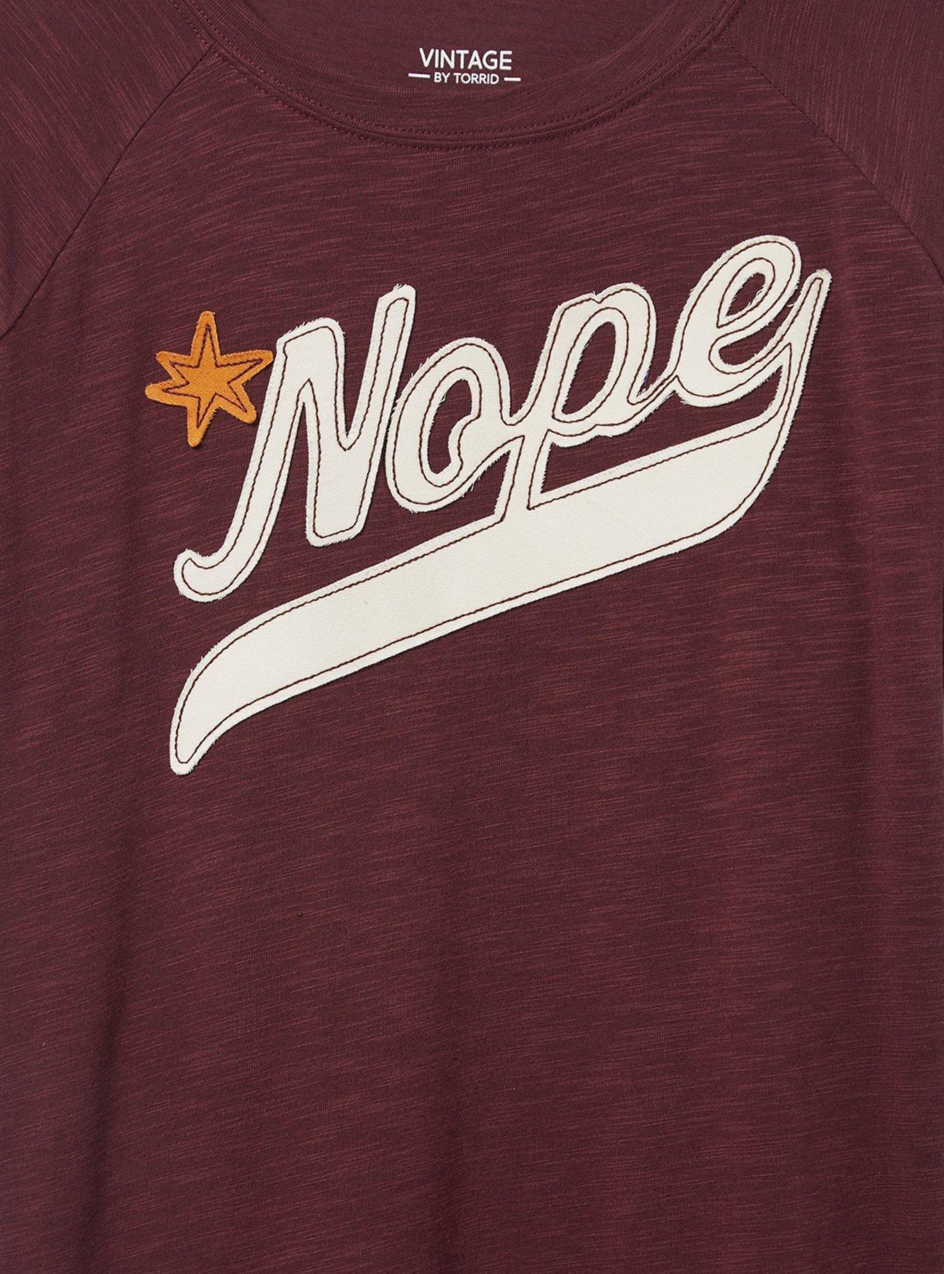 Nope Fitted Vintage Slub Varsity Boat Neck Tee