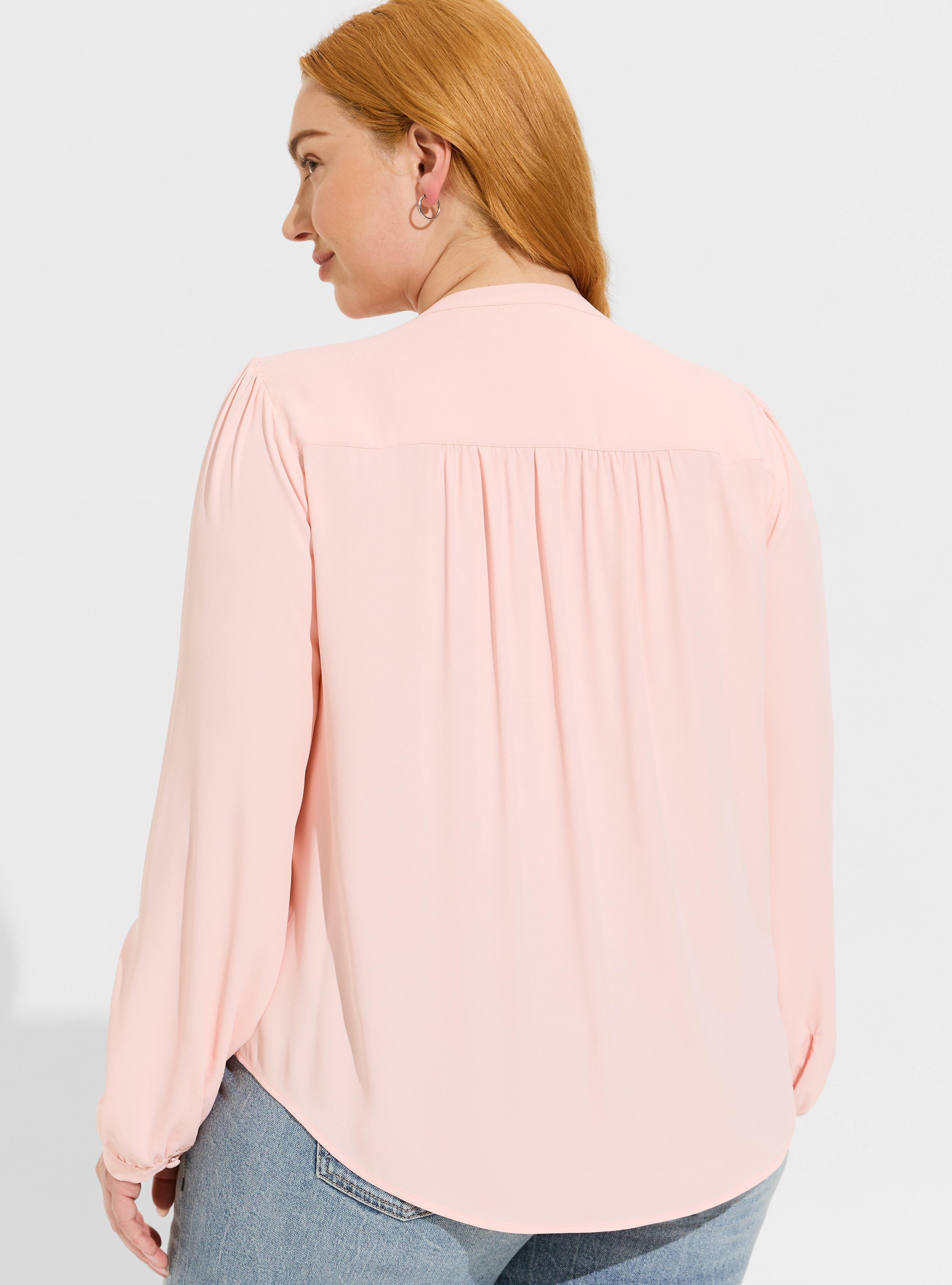 Georgette Pintuck Long Sleeve Blouse