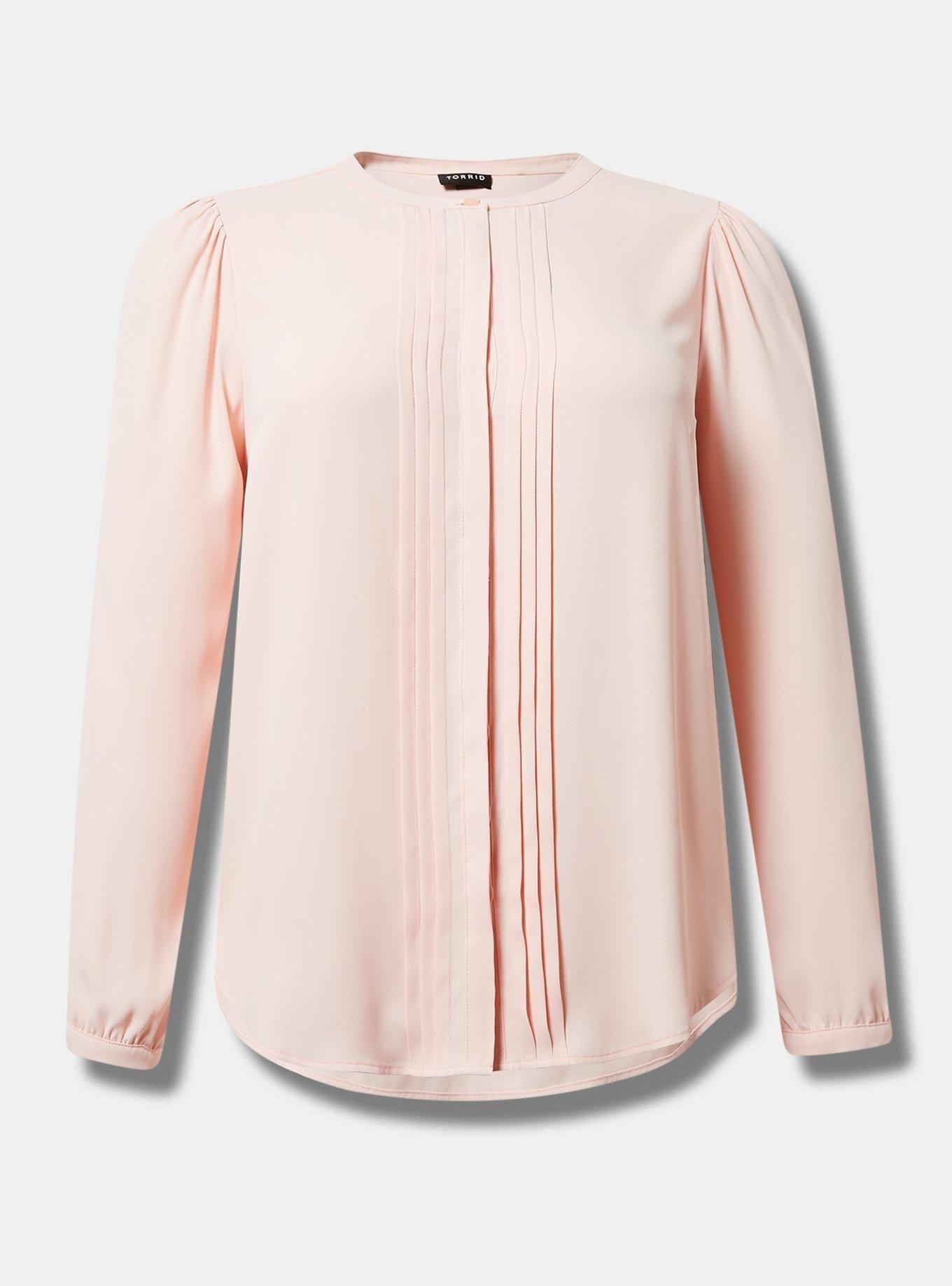 Georgette Pintuck Long Sleeve Blouse