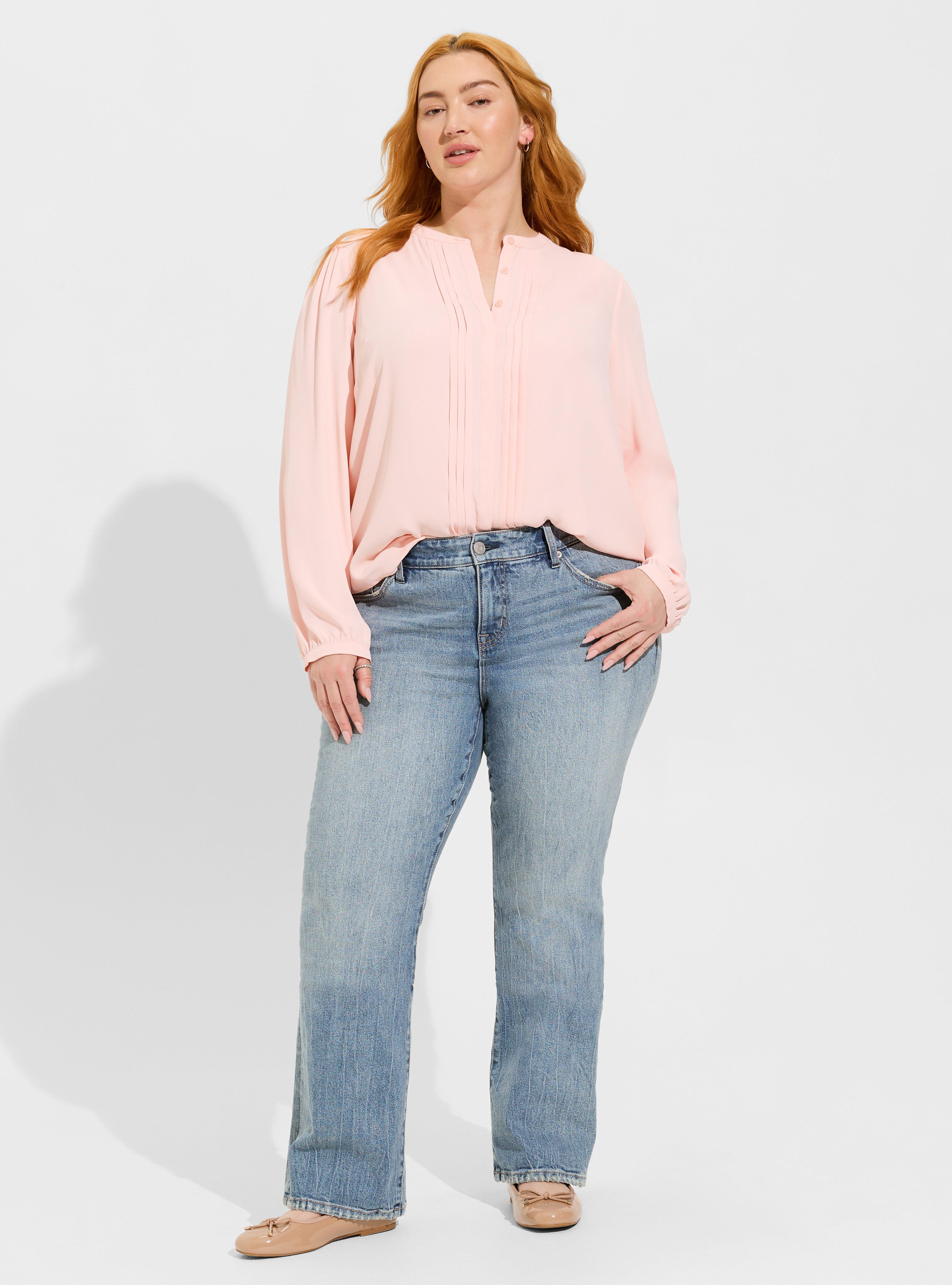 Georgette Pintuck Long Sleeve Blouse