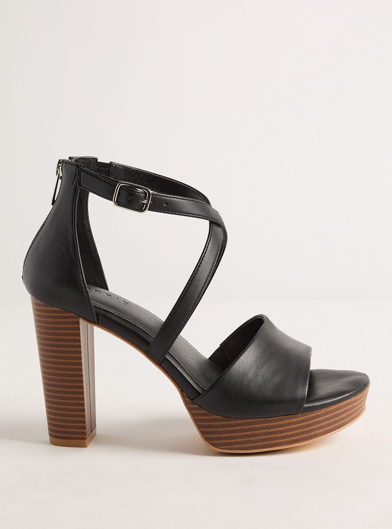 Crisscross Platform Heeled Sandal