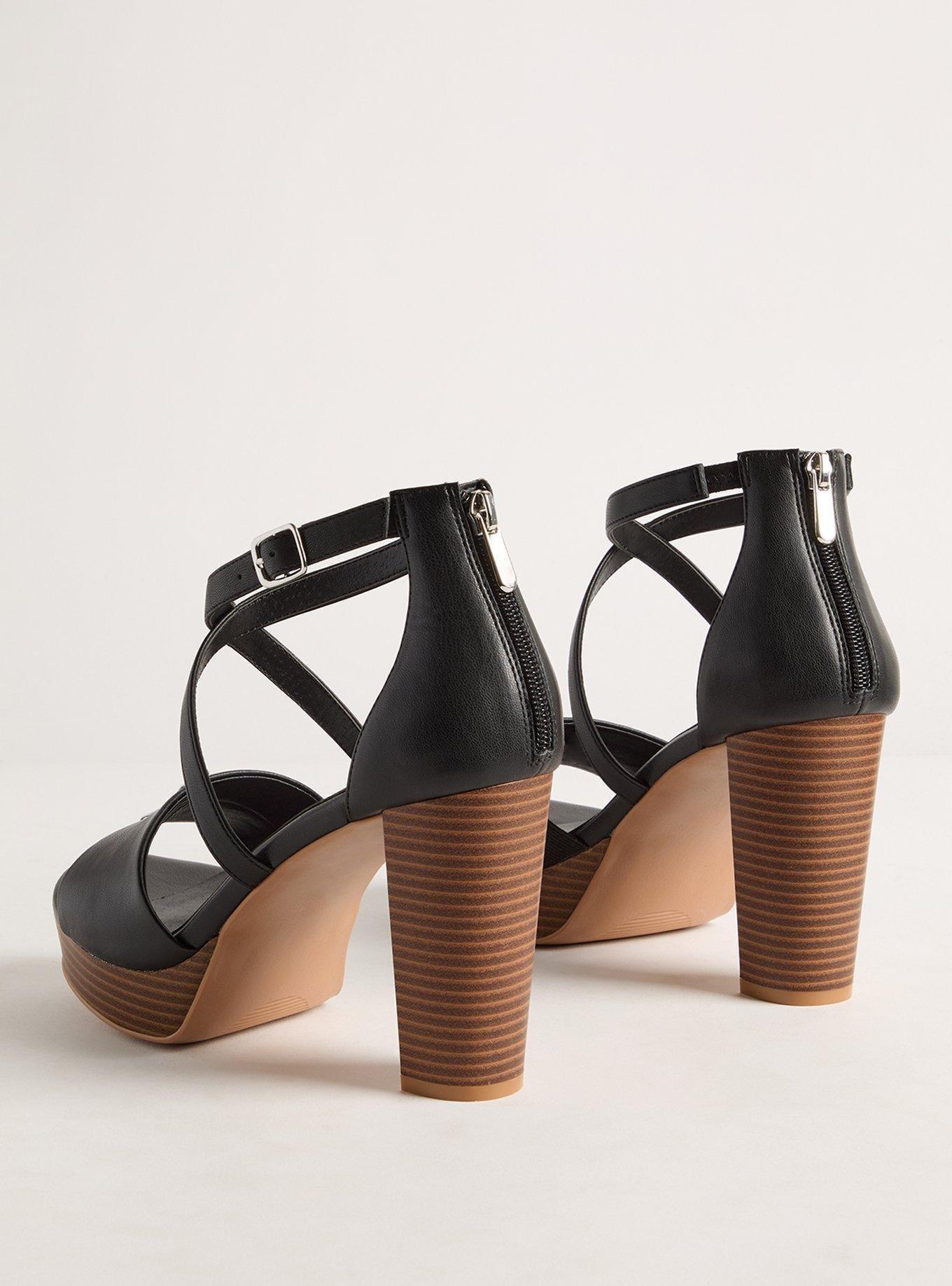 Crisscross Platform Heeled Sandal