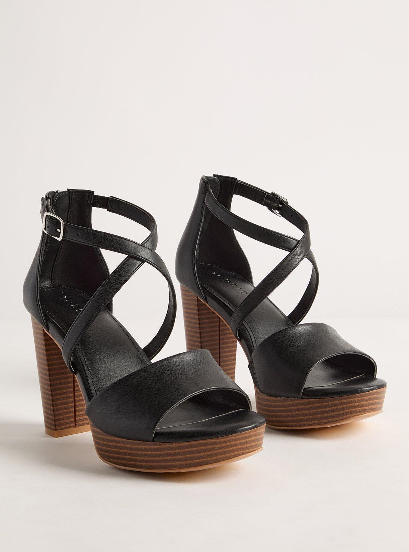 Crisscross Platform Heeled Sandal