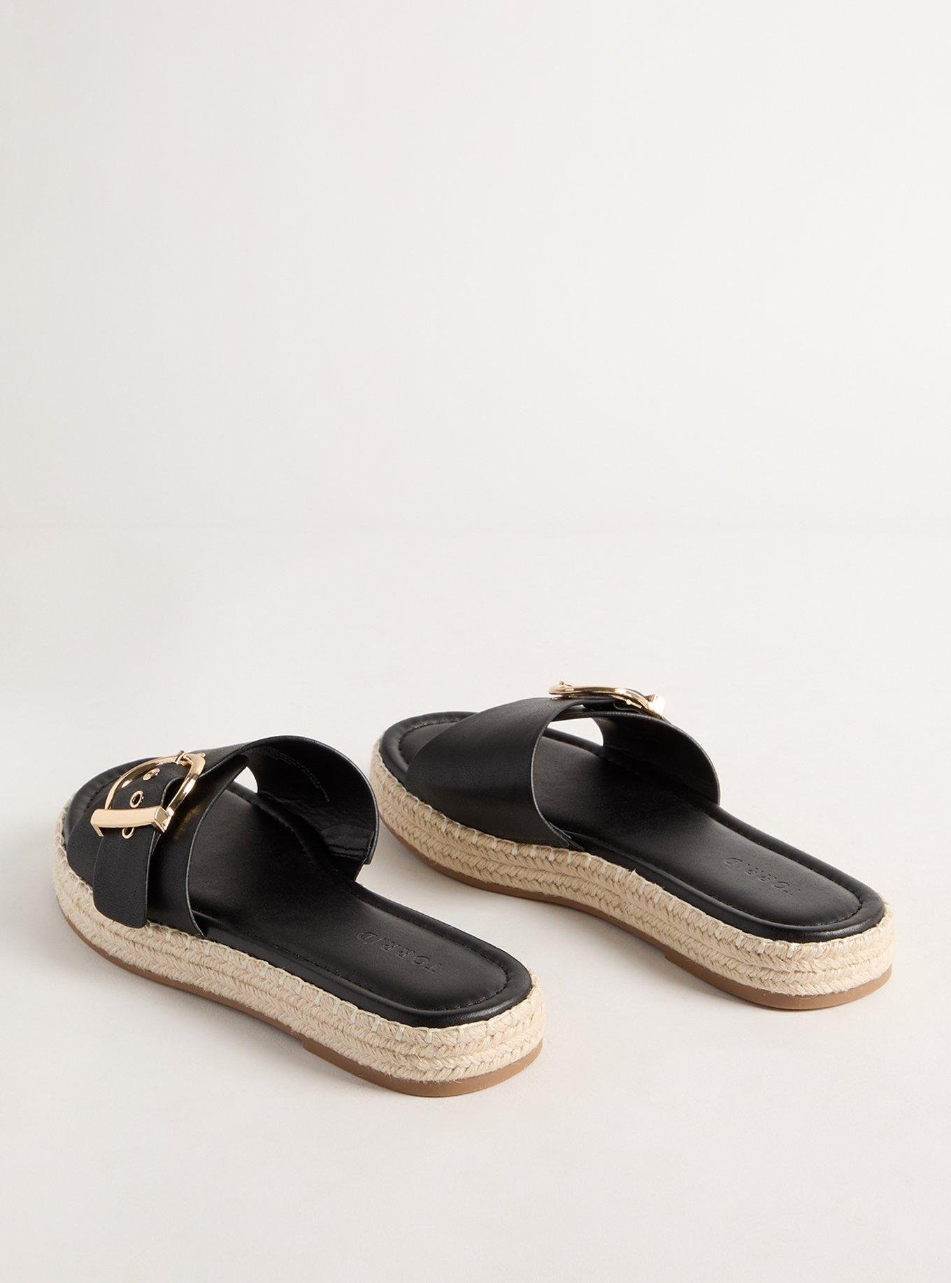 Plus Size - Single Buckle Flatform Slide (WW) - Torrid