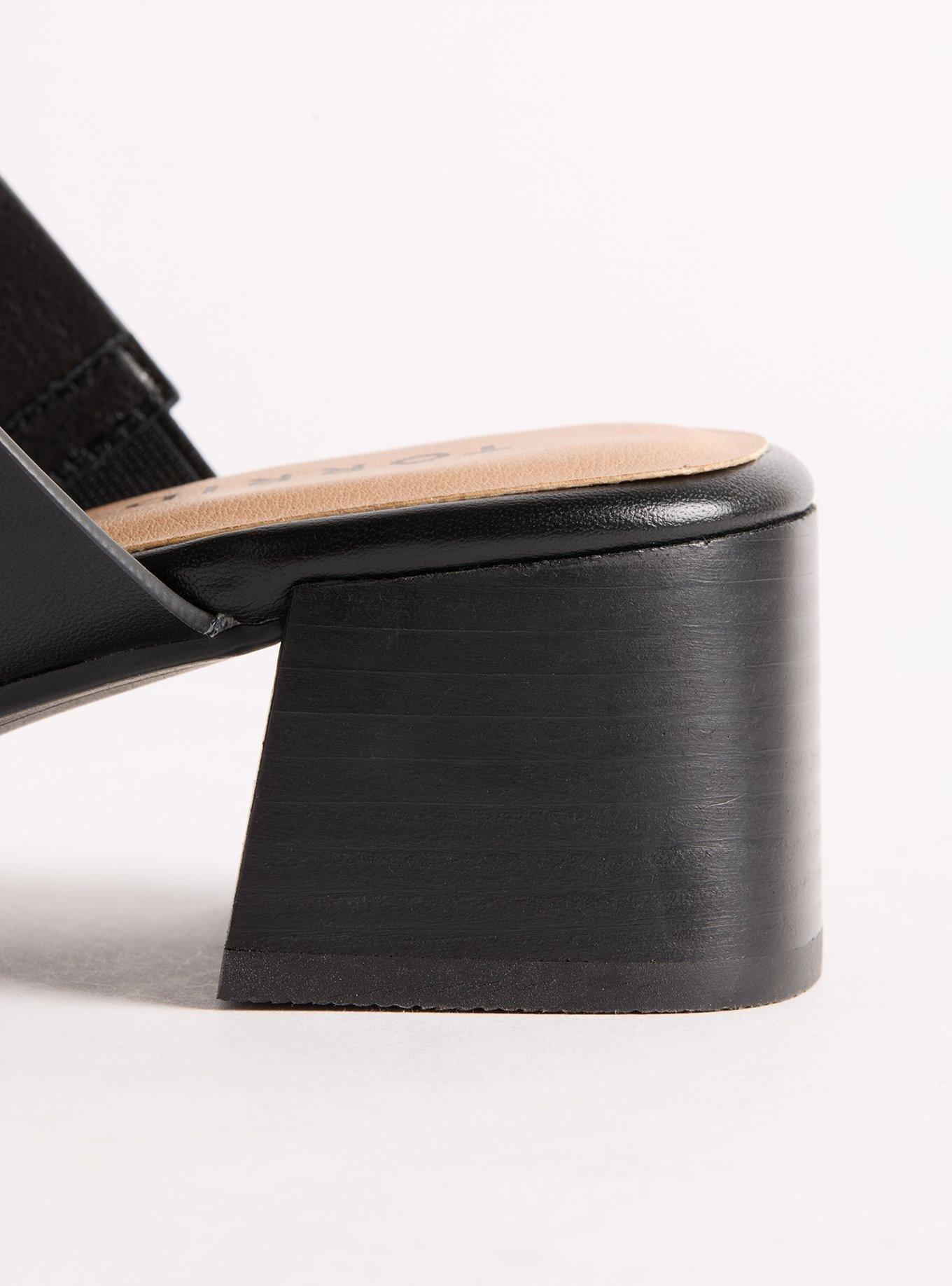 Square Toe Double Band Block Heel Mule (WW)