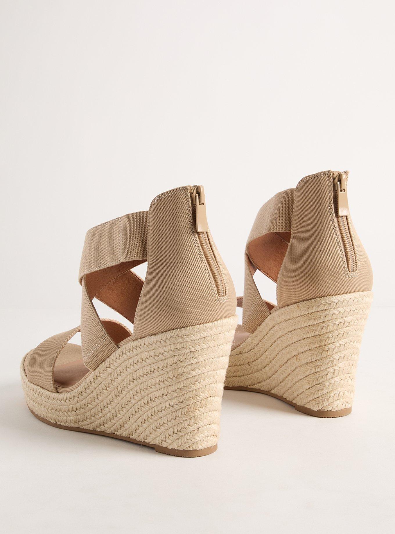 Stretch Crossband Platform Wedge (WW) , TAUPE, alternate