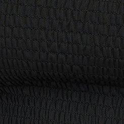 Mesh Smocked Swim Maxi Cover-Up, DEEP BLACK, swatch